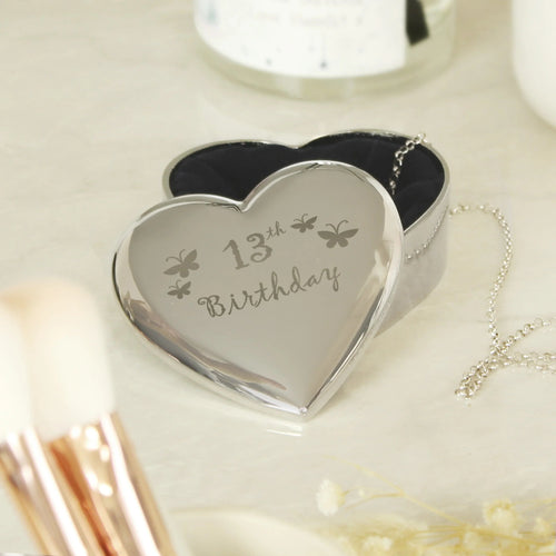 Trinket, Jewellery & Keepsake Boxes 13th Butterflies Heart Trinket Box