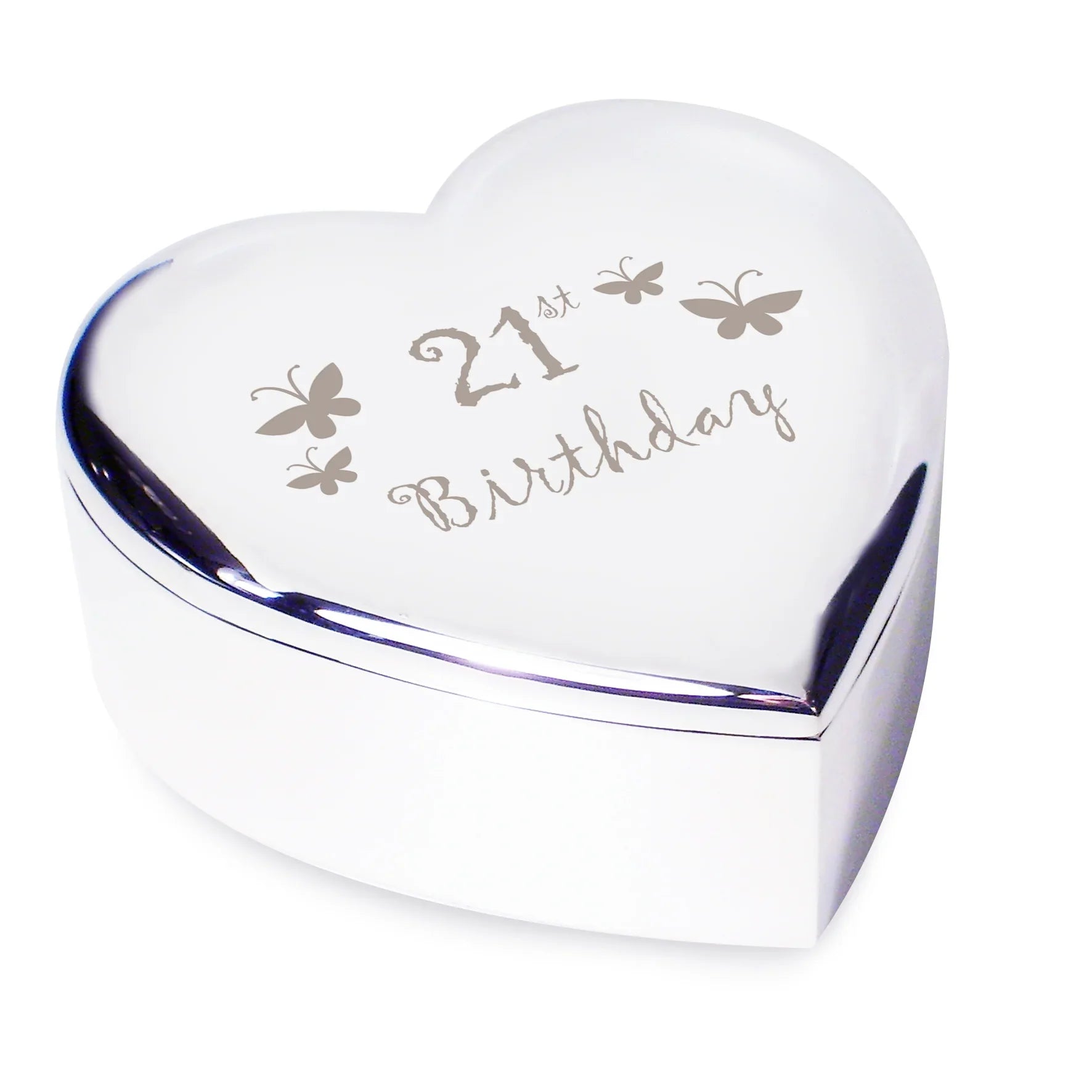 Trinket, Jewellery & Keepsake Boxes 21st Butterflies Heart Trinket Box