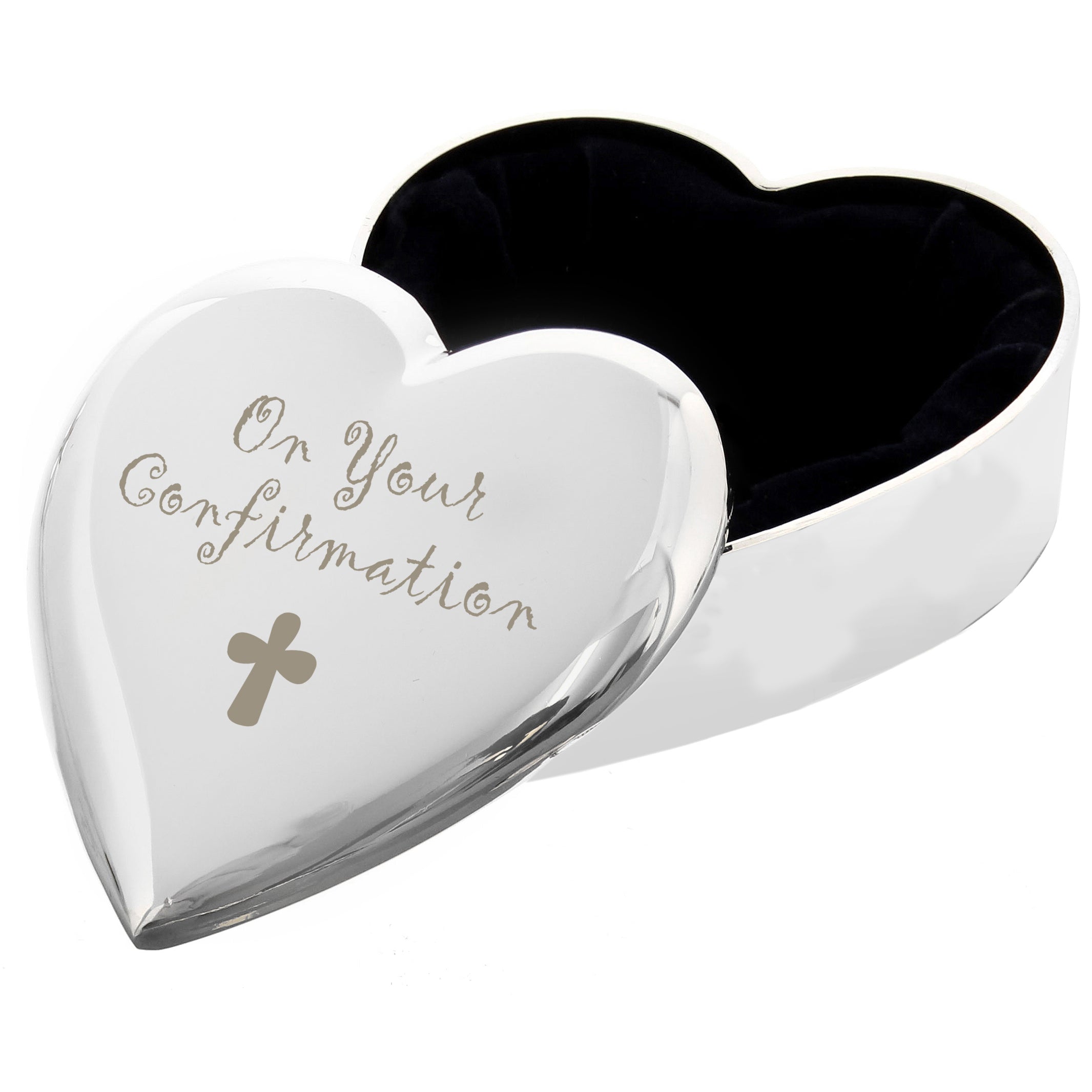 Trinket, Jewellery & Keepsake Boxes Confirmation Cross Heart Trinket Box