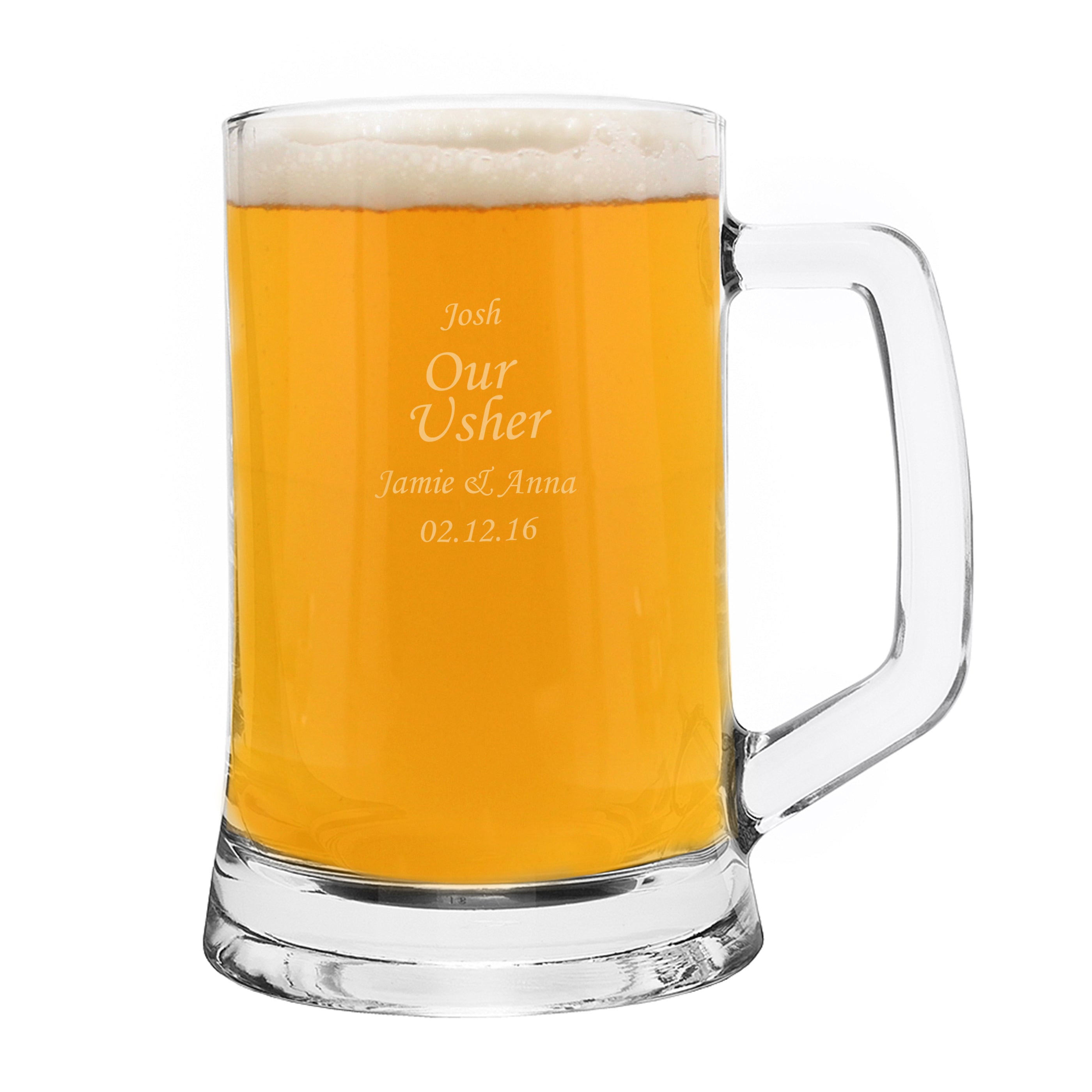 Glasses & Barware Engraved Personalised Glass Pint Stern Tankard