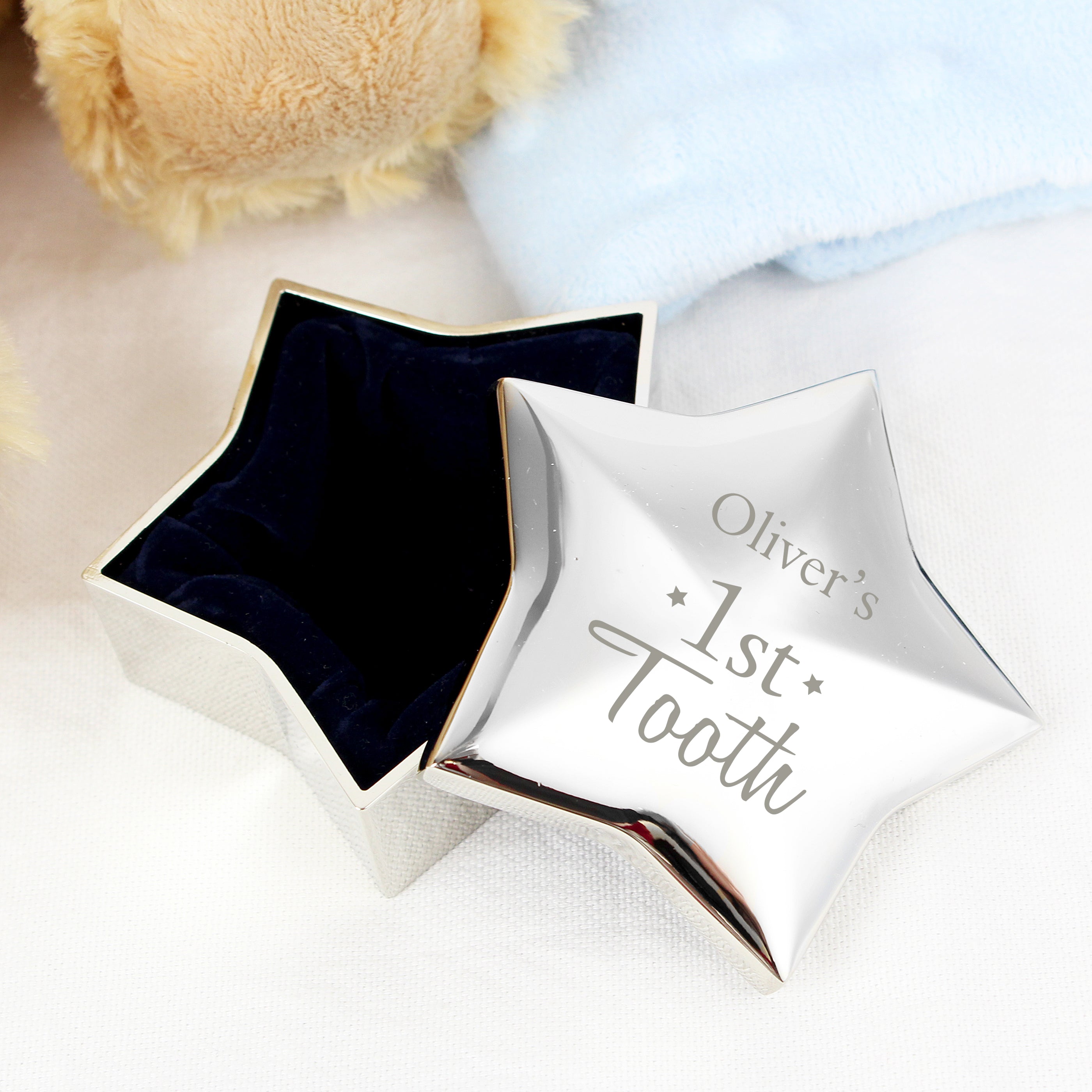 Trinket, Jewellery & Keepsake Boxes Personalised 1st Tooth Star Trinket Box