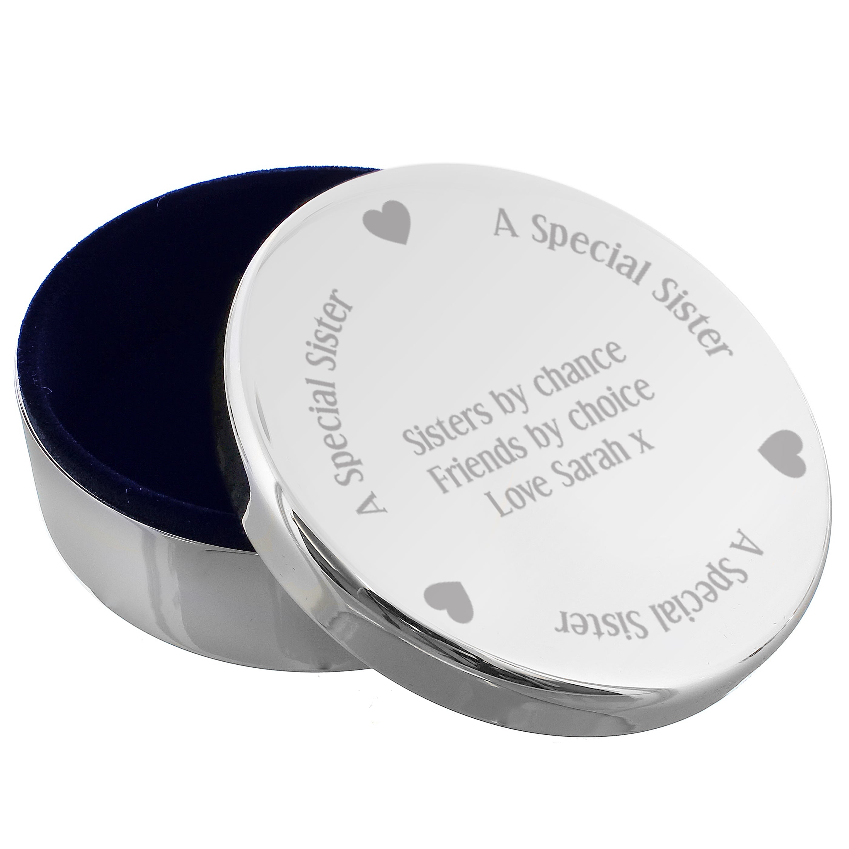 Trinket, Jewellery & Keepsake Boxes Personalised A Special Sister Round Trinket Box