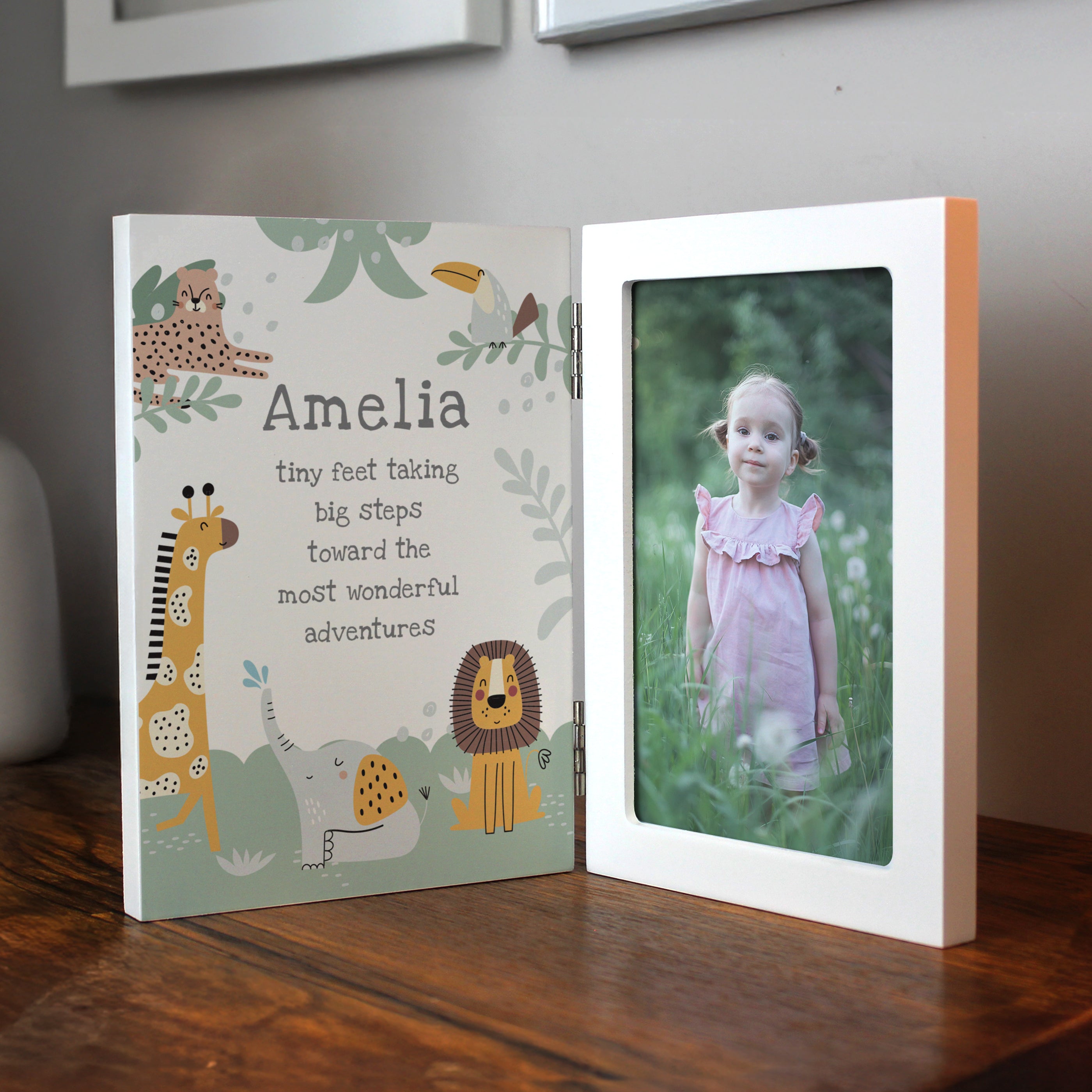 Photo Frames, Albums and Guestbooks Personalised Animals Wooden Hinged 6x4 Photo Frame