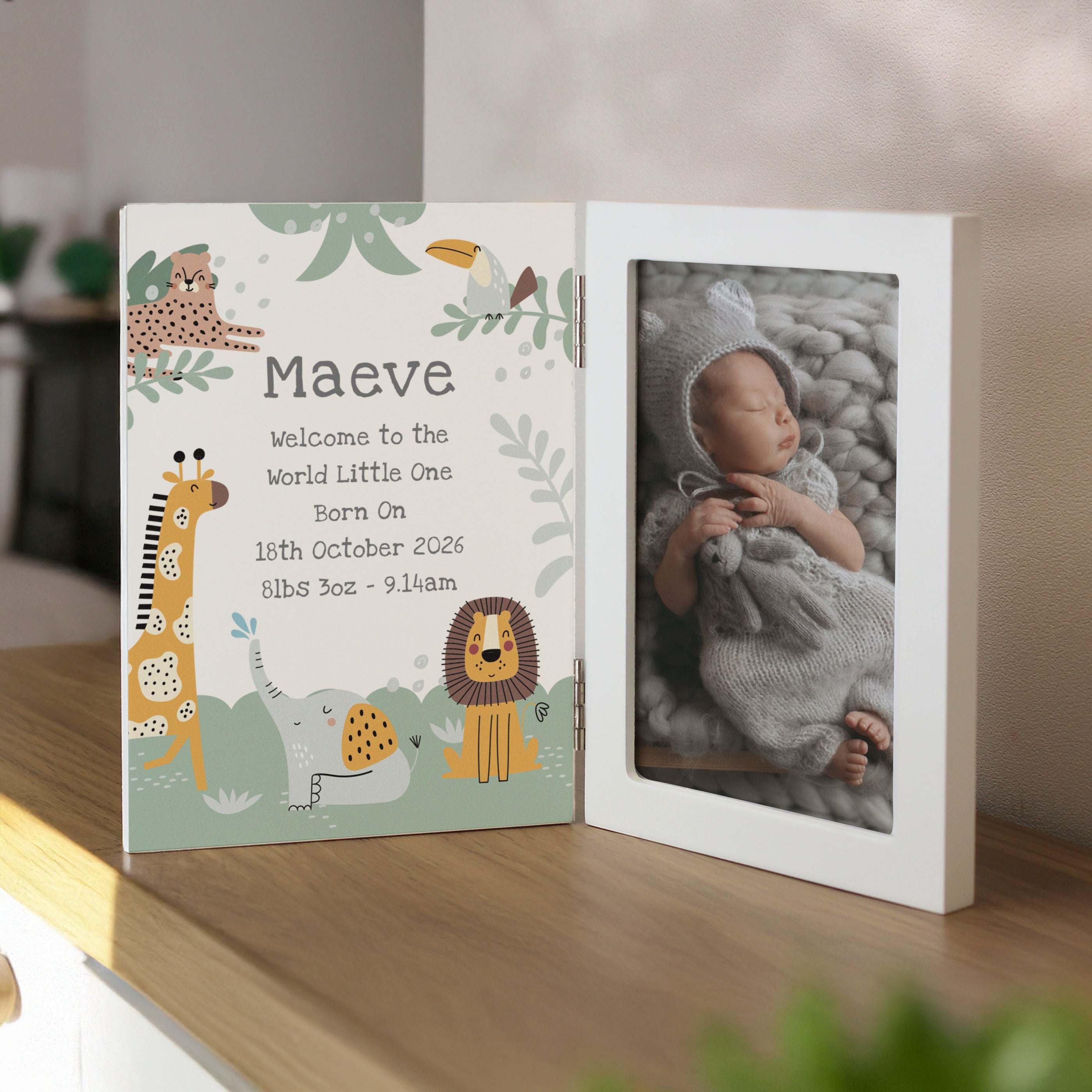 Photo Frames, Albums and Guestbooks Personalised Animals Wooden Hinged 6x4 Photo Frame