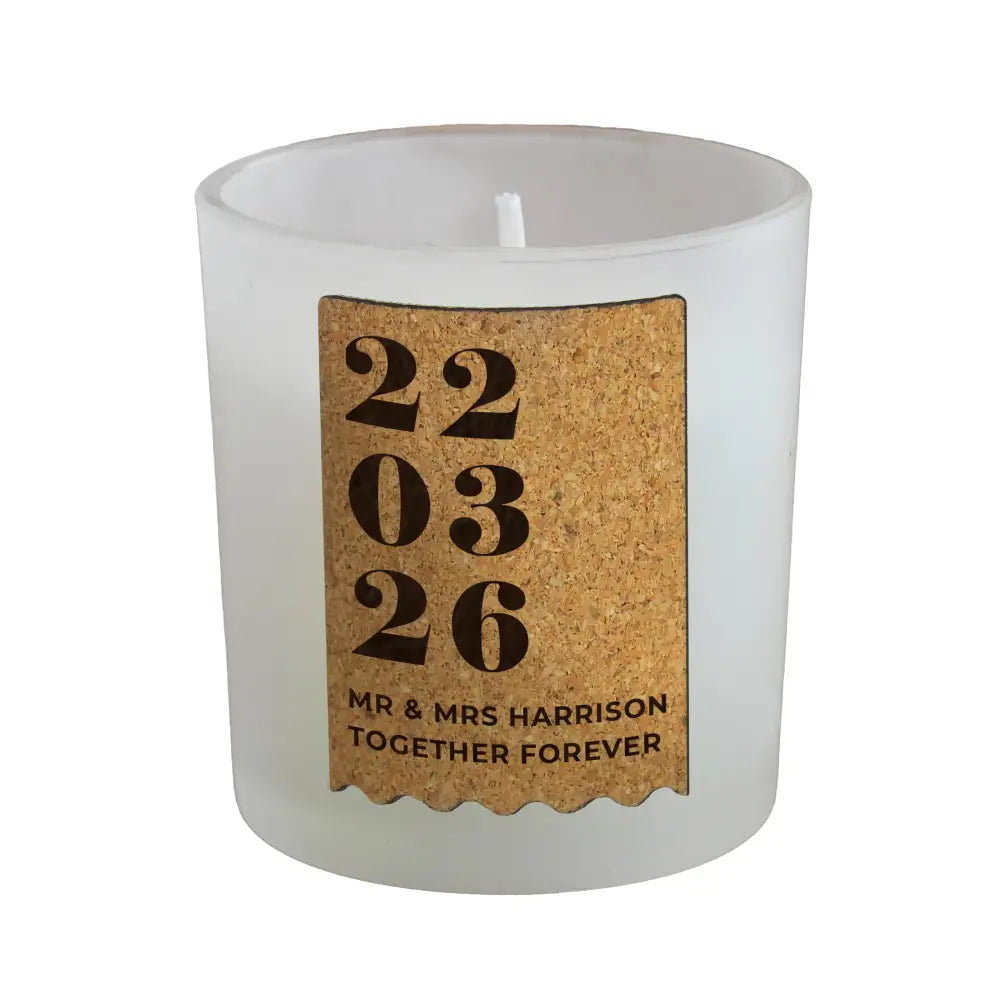 Candles & Reed Diffusers Personalised Anniversary Cork Label Candle Jar