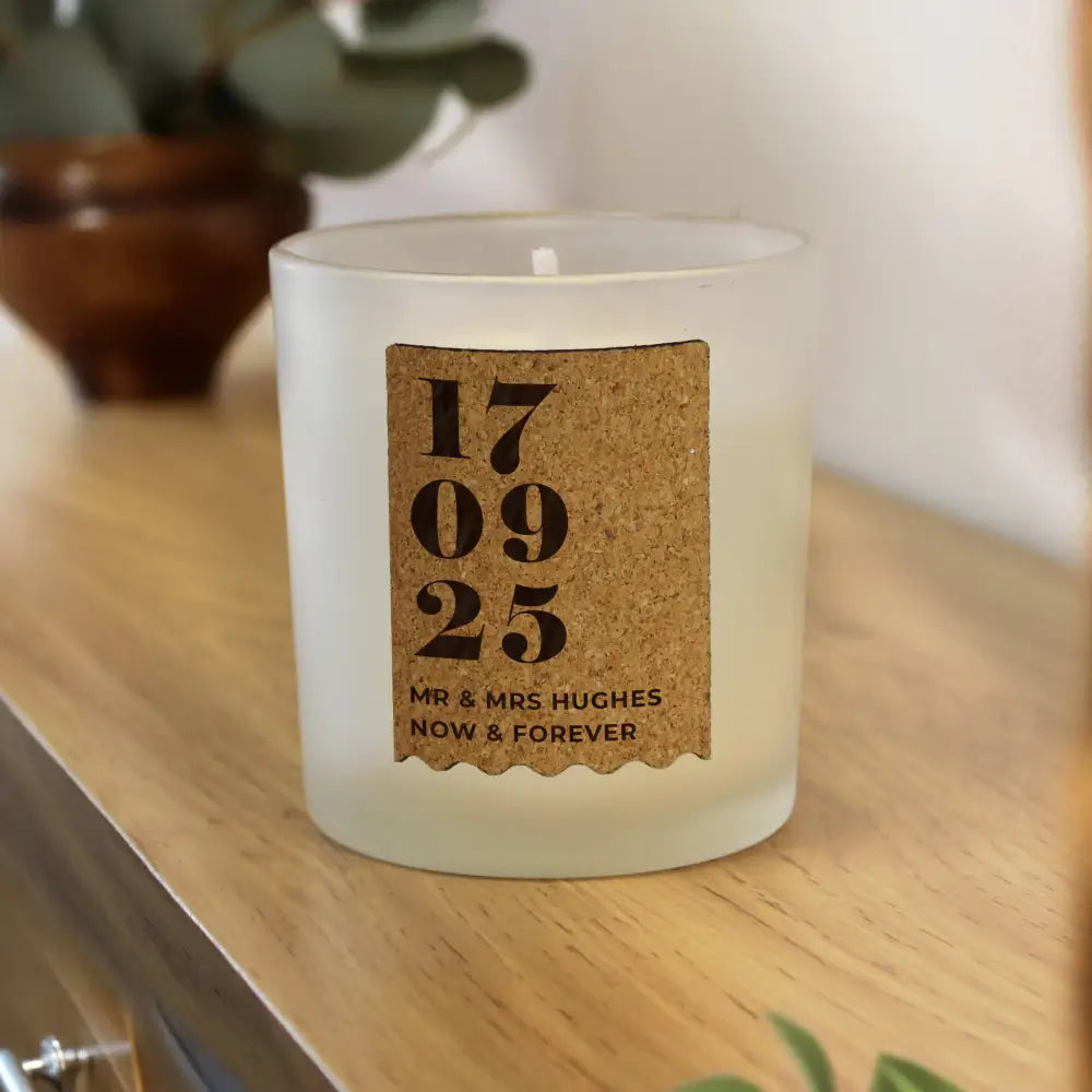 Candles & Reed Diffusers Personalised Anniversary Cork Label Candle Jar