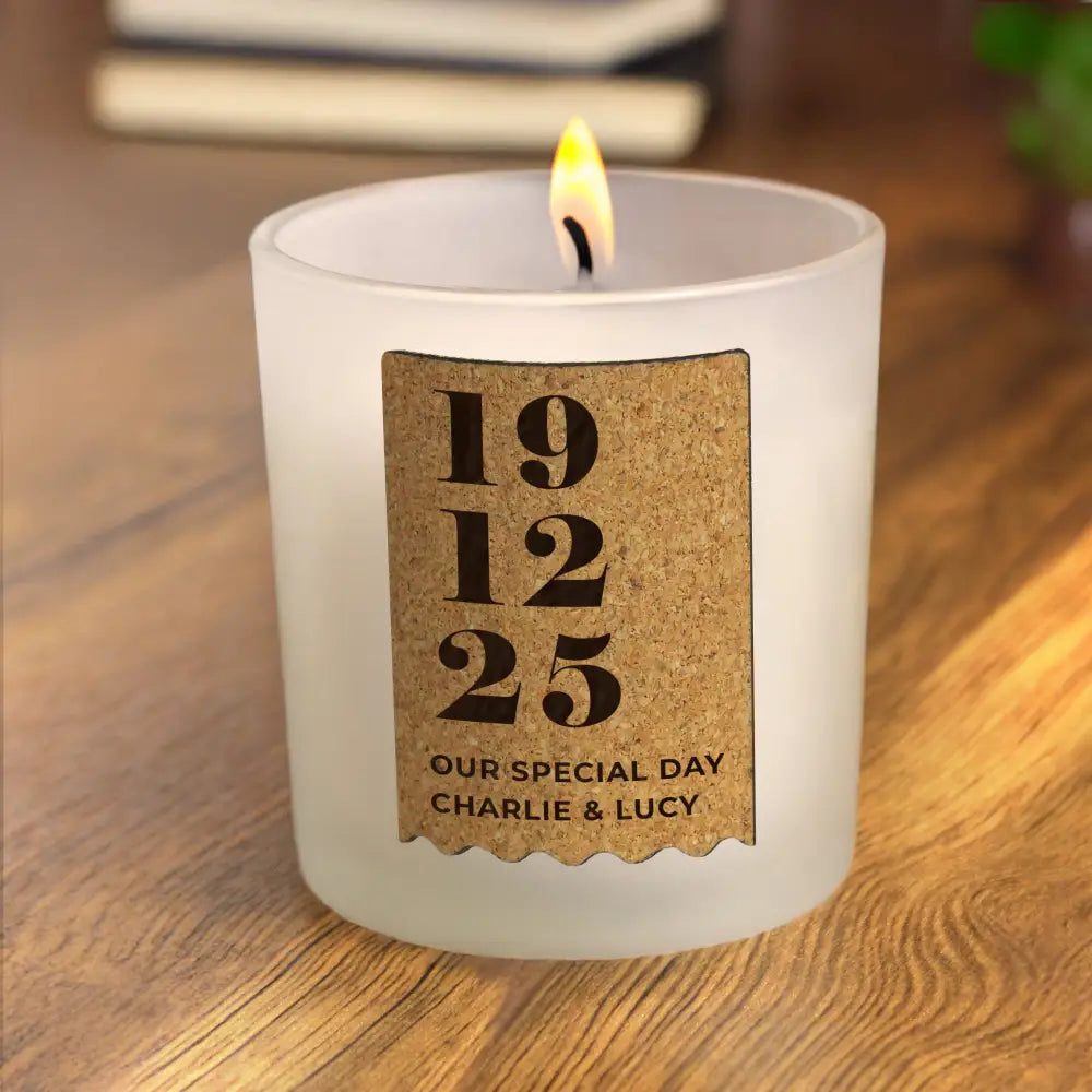 Candles & Reed Diffusers Personalised Anniversary Cork Label Candle Jar