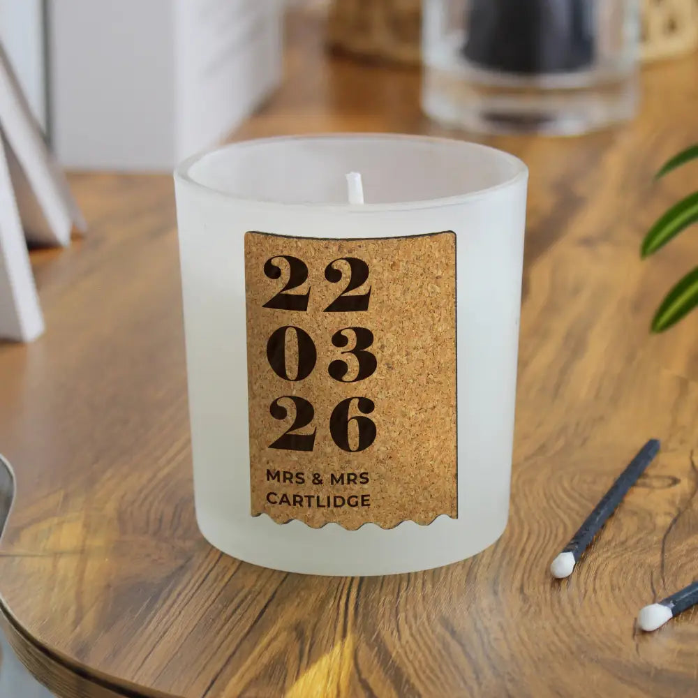 Candles & Reed Diffusers Personalised Anniversary Cork Label Candle Jar