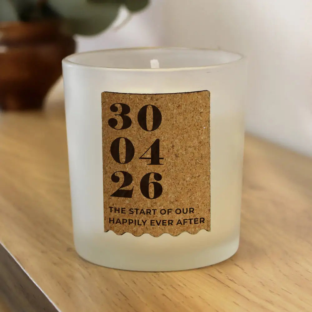 Candles & Reed Diffusers Personalised Anniversary Cork Label Candle Jar