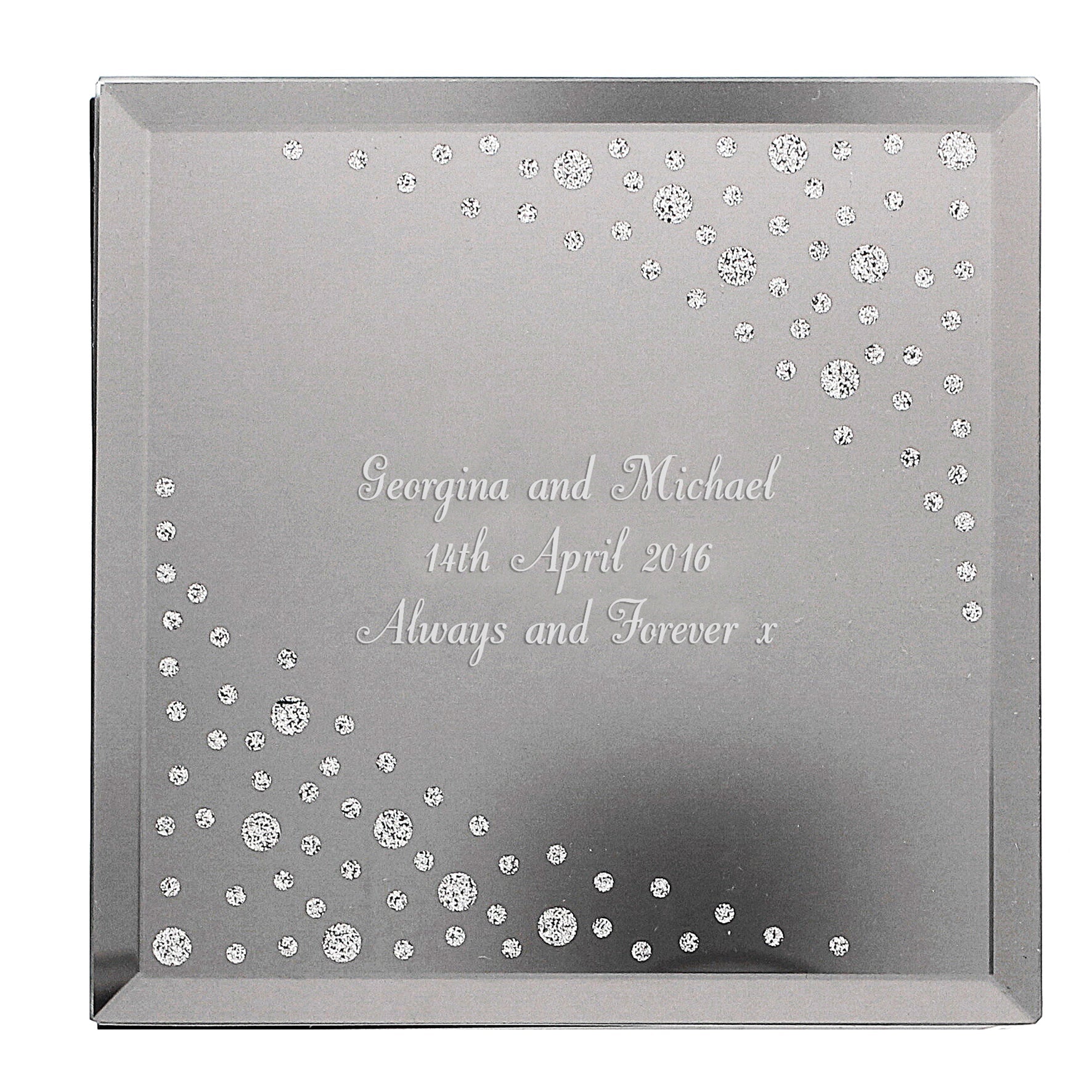 Trinket, Jewellery & Keepsake Boxes Personalised Any Message Diamante Glass Trinket Box