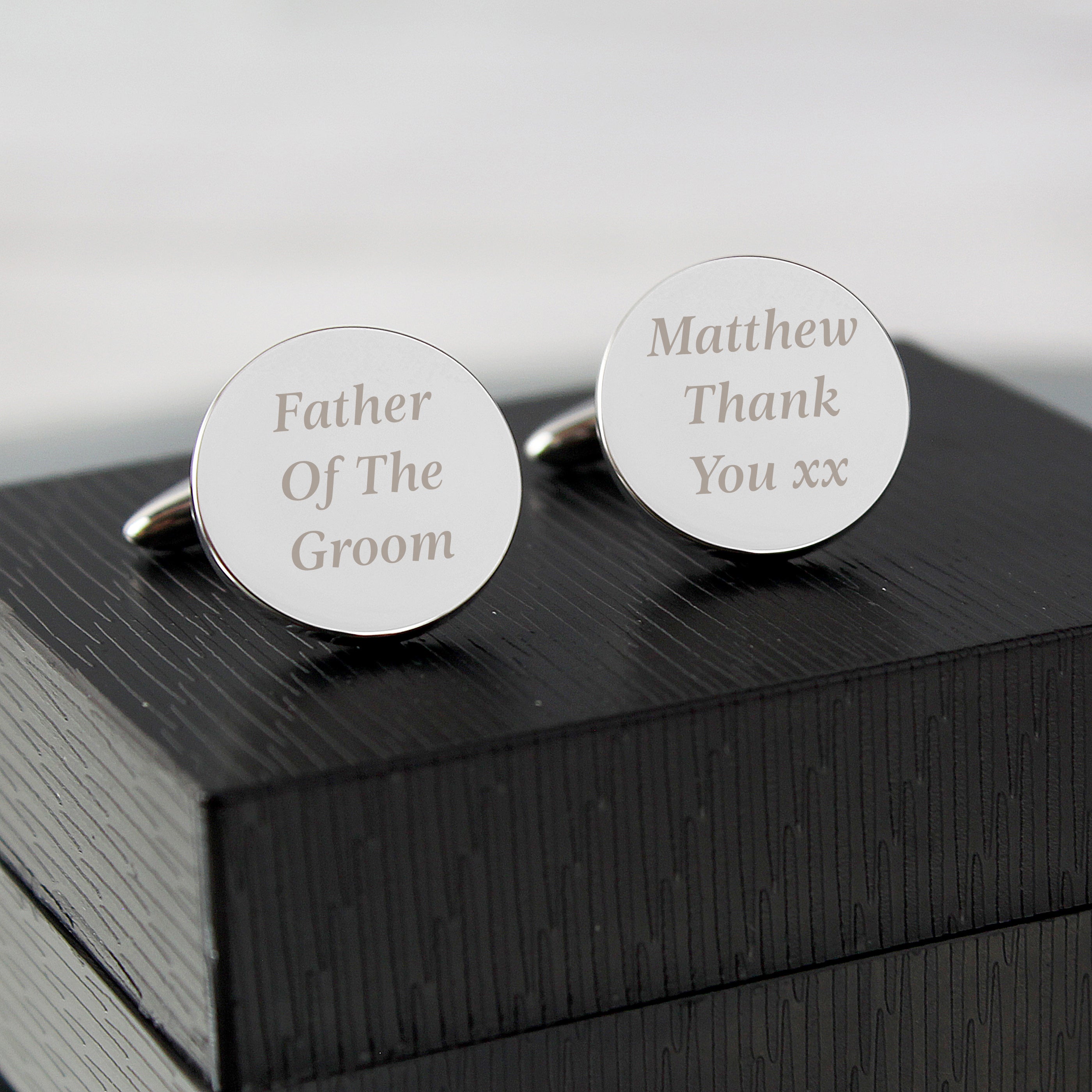 Jewellery Personalised Any Message Round Cufflinks