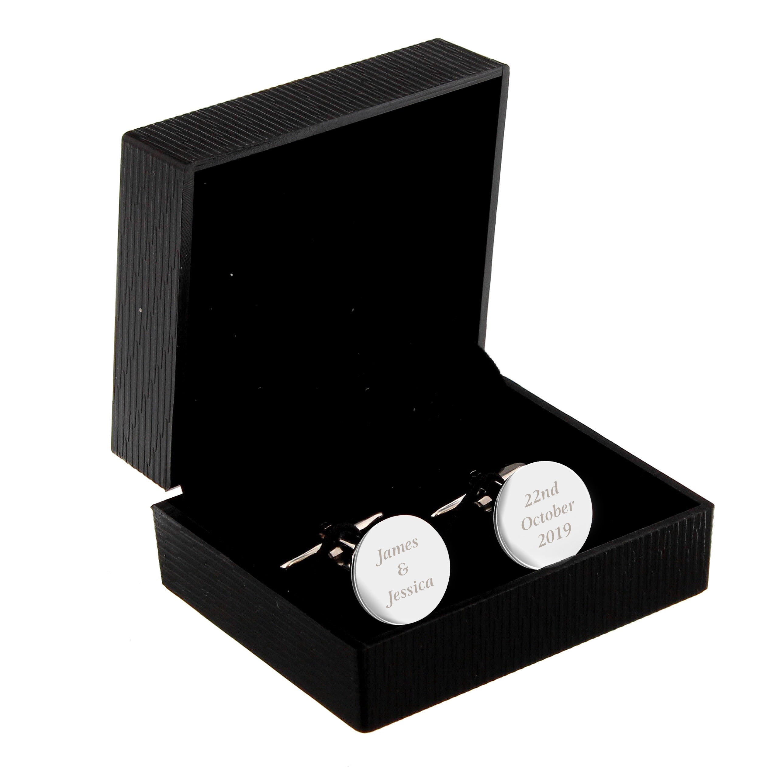 Jewellery Personalised Any Message Round Cufflinks