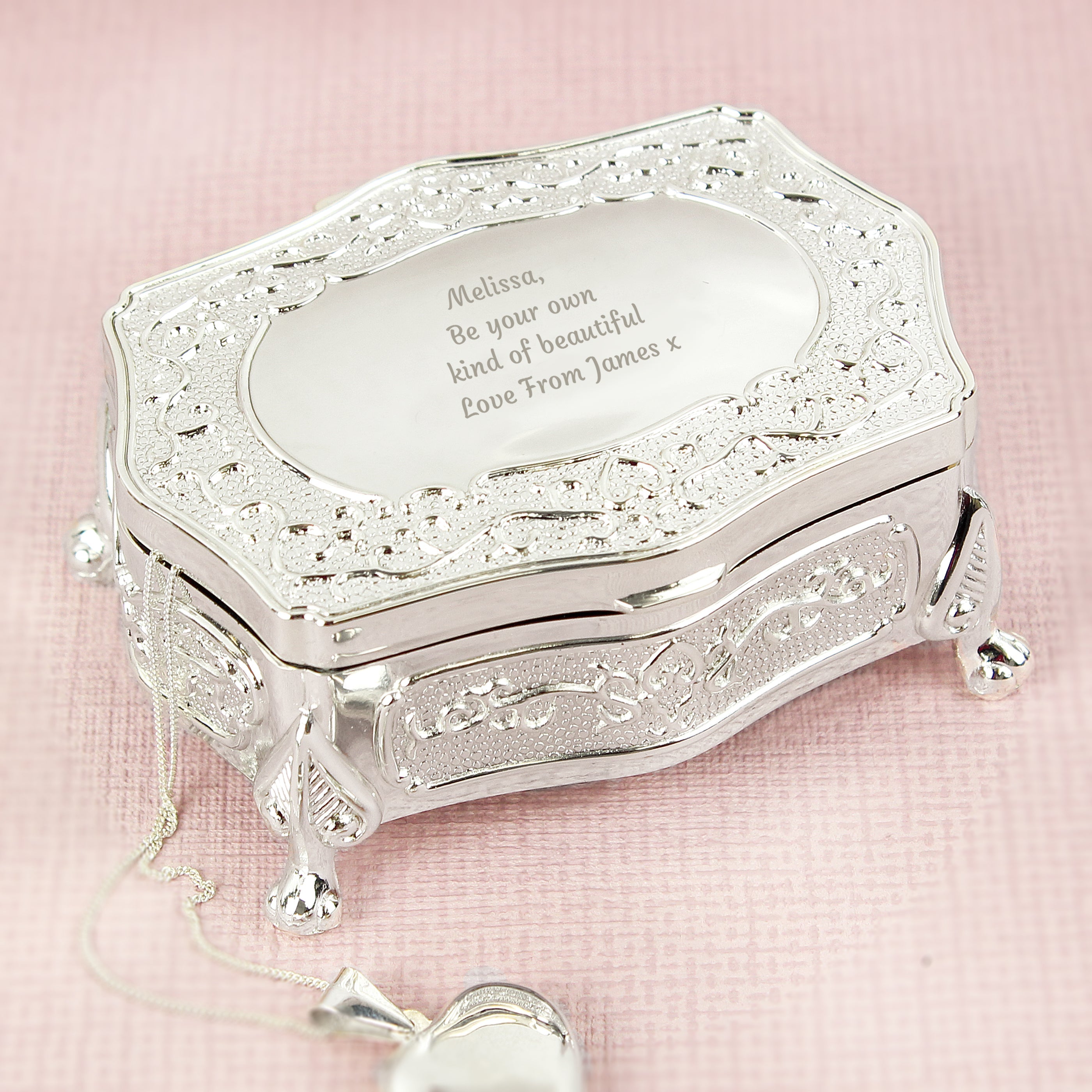 Trinket, Jewellery & Keepsake Boxes Personalised Any Message Small Antique Trinket Box