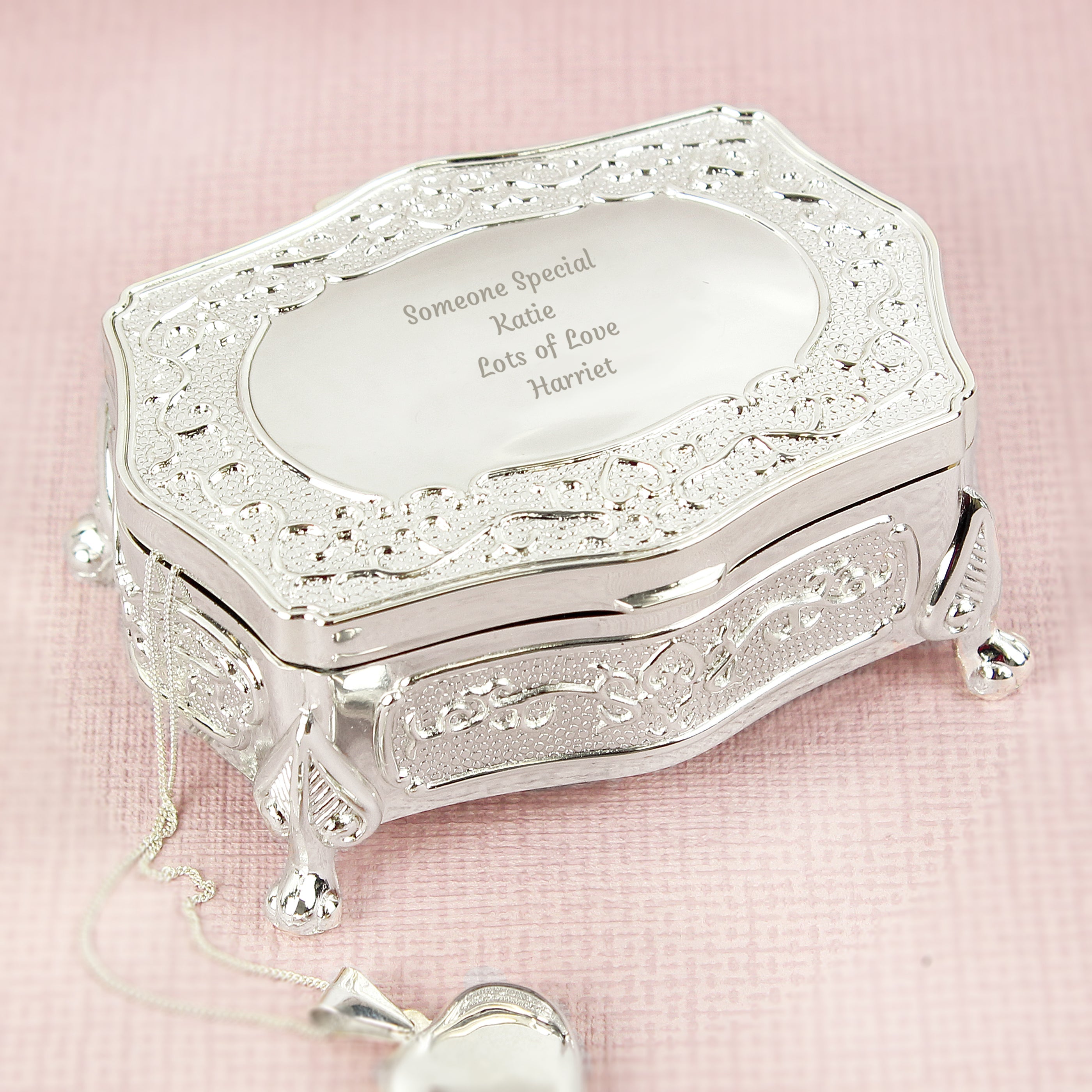 Trinket, Jewellery & Keepsake Boxes Personalised Any Message Small Antique Trinket Box