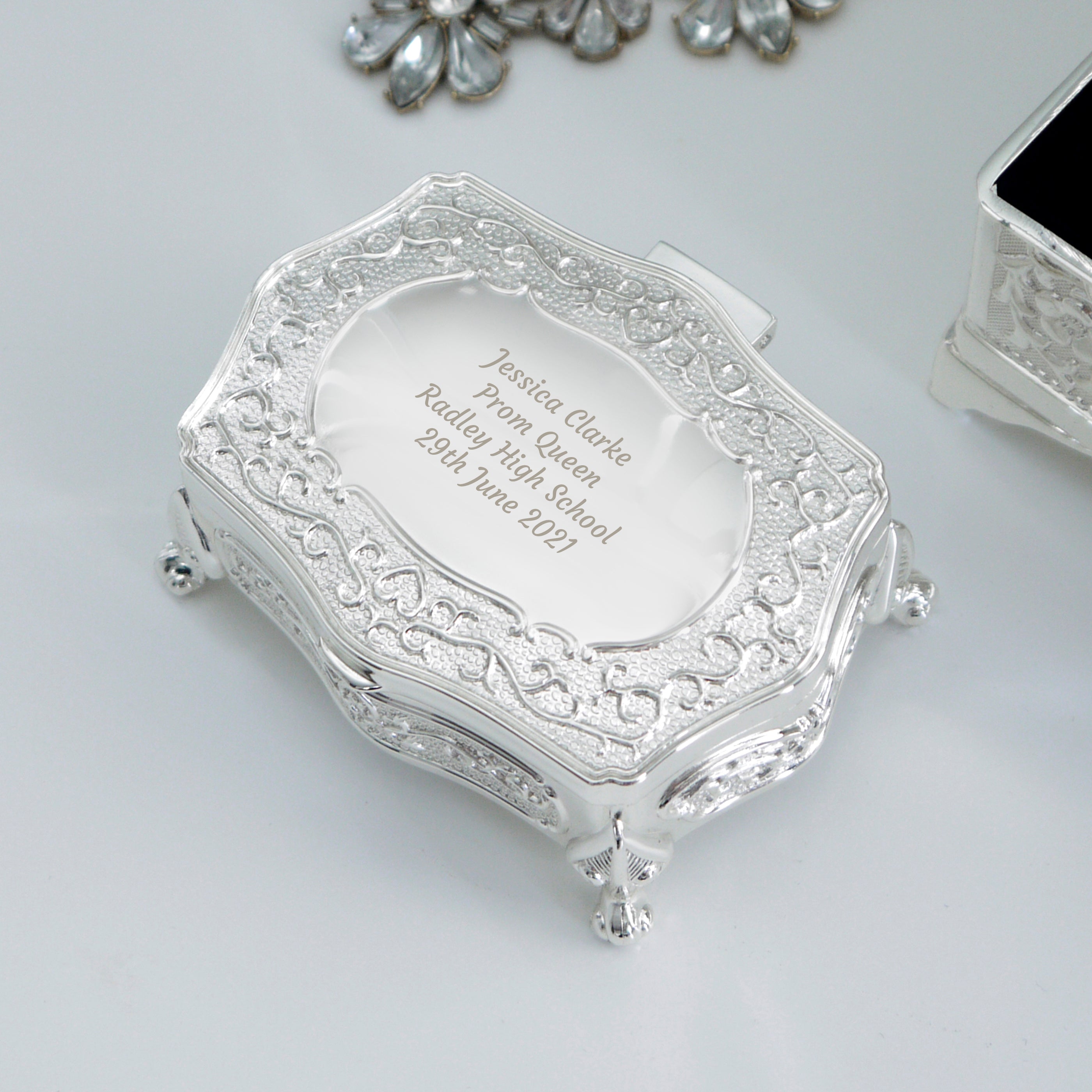 Trinket, Jewellery & Keepsake Boxes Personalised Any Message Small Antique Trinket Box
