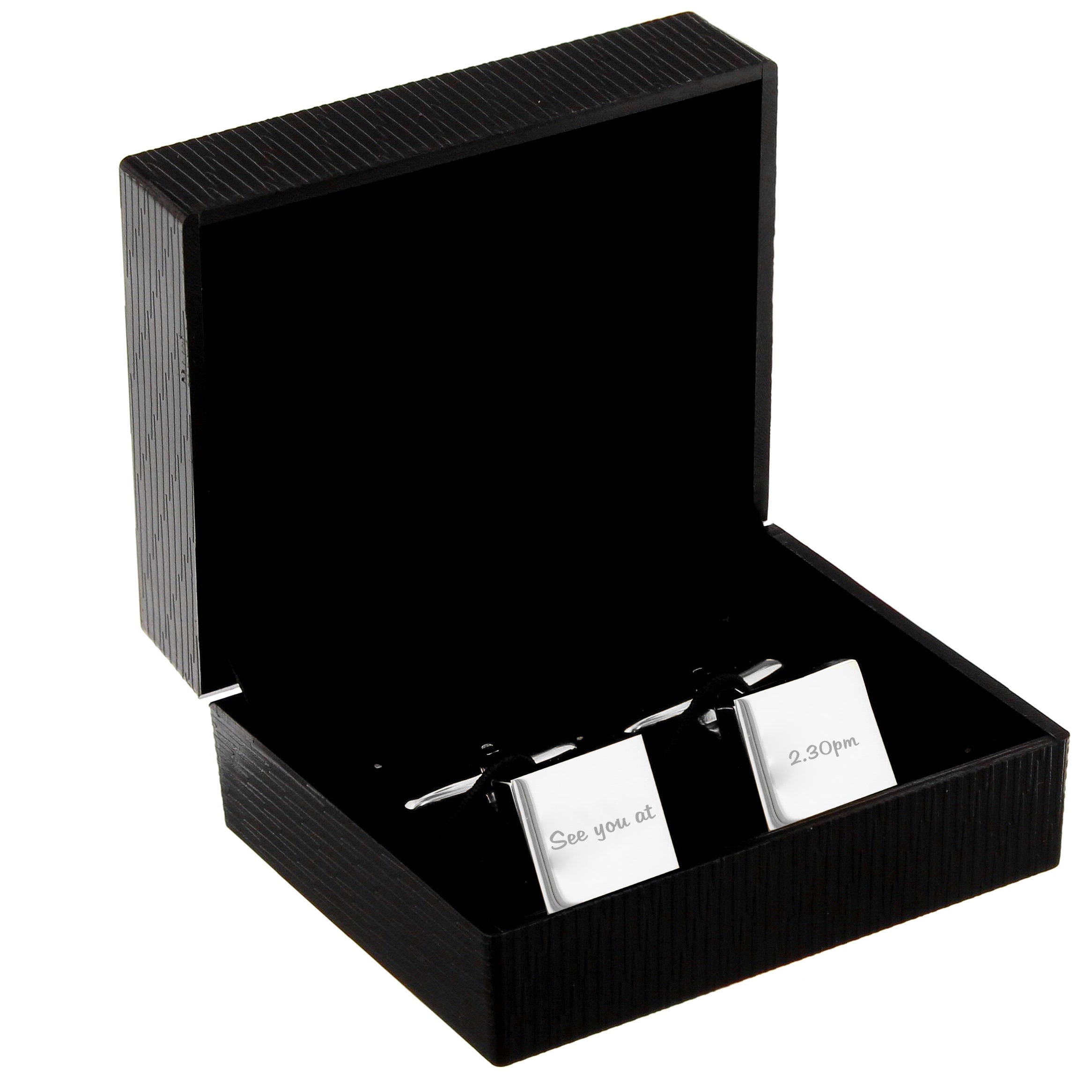 Jewellery Personalised Any Message Square Cufflinks - 1 line