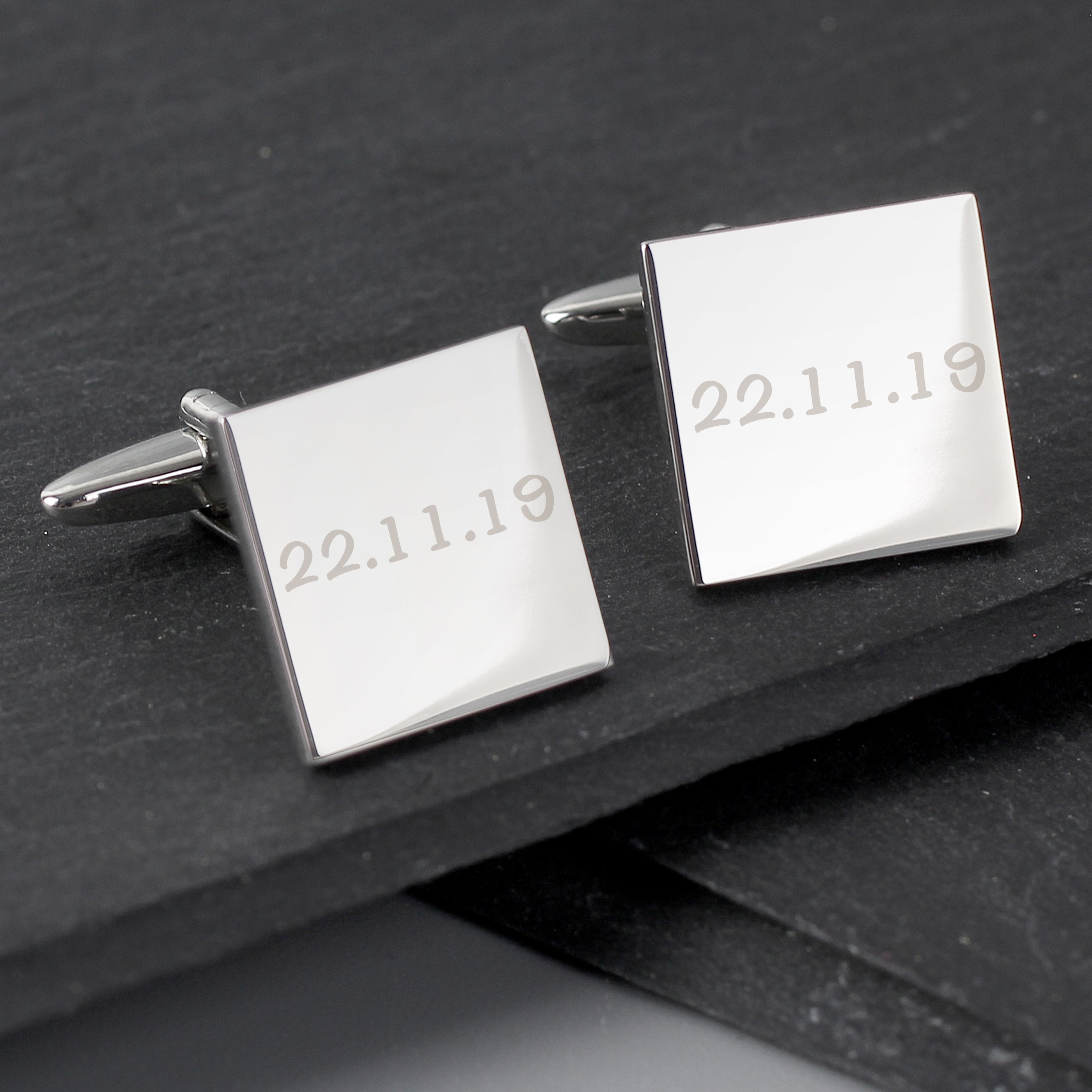 Jewellery Personalised Any Message Square Cufflinks - 1 line