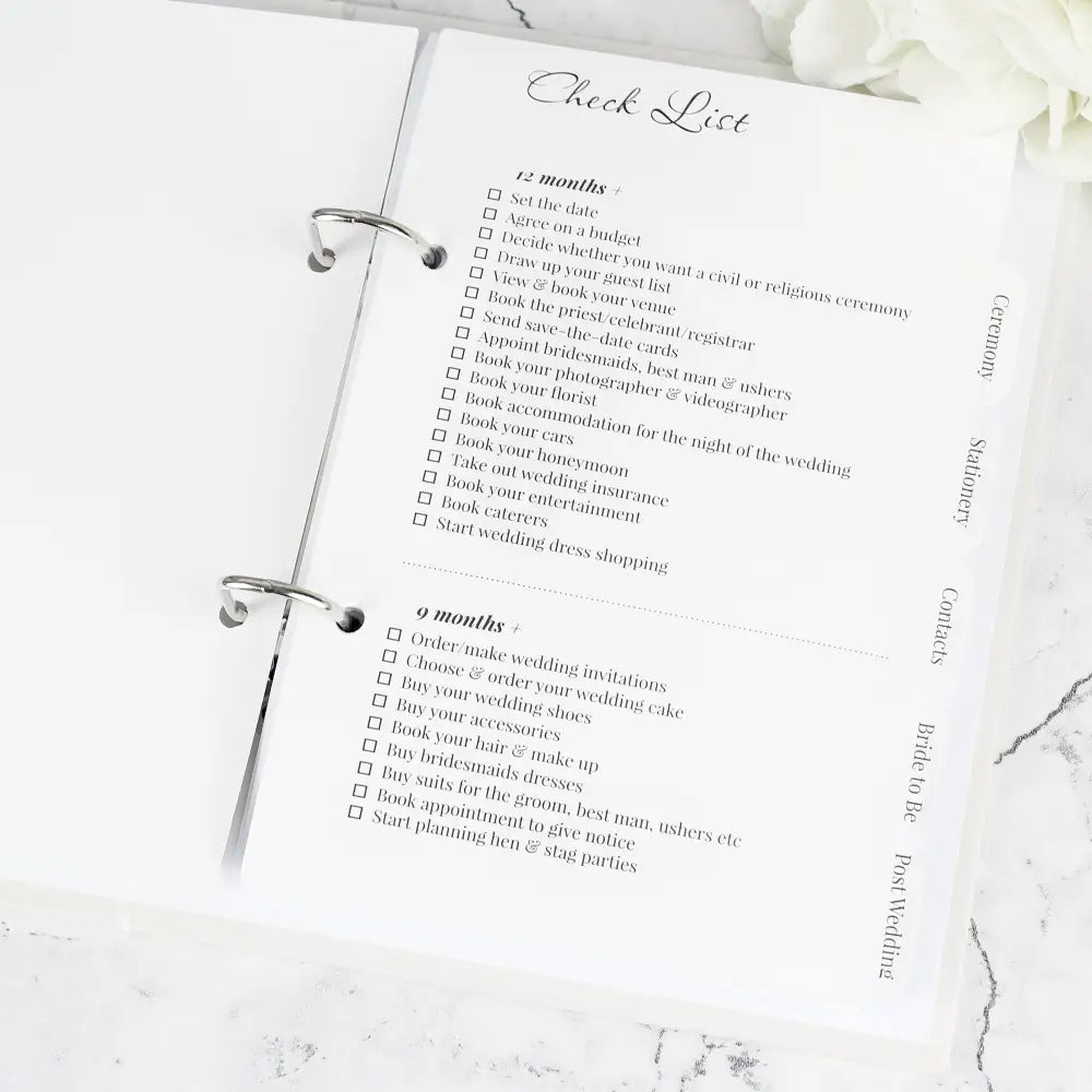 Stationery & Pens Personalised Autumnal Wedding Planner