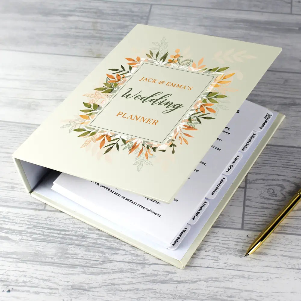 Stationery & Pens Personalised Autumnal Wedding Planner