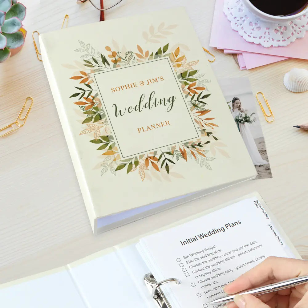 Stationery & Pens Personalised Autumnal Wedding Planner