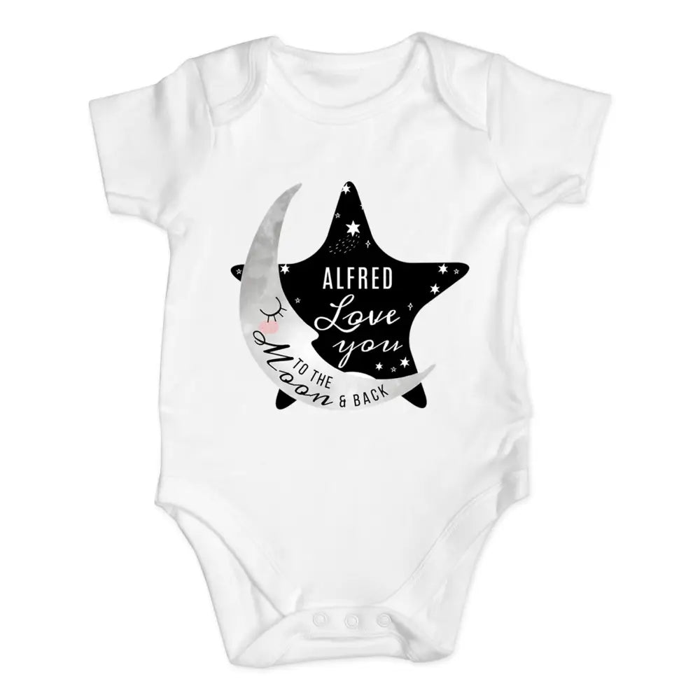 Clothing Personalised Baby To The Moon and Back 0-3 Months Baby Vest