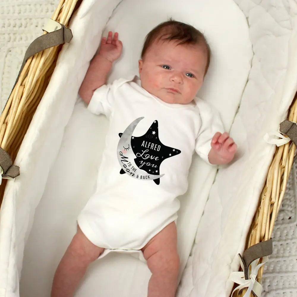 Clothing Personalised Baby To The Moon and Back 0-3 Months Baby Vest