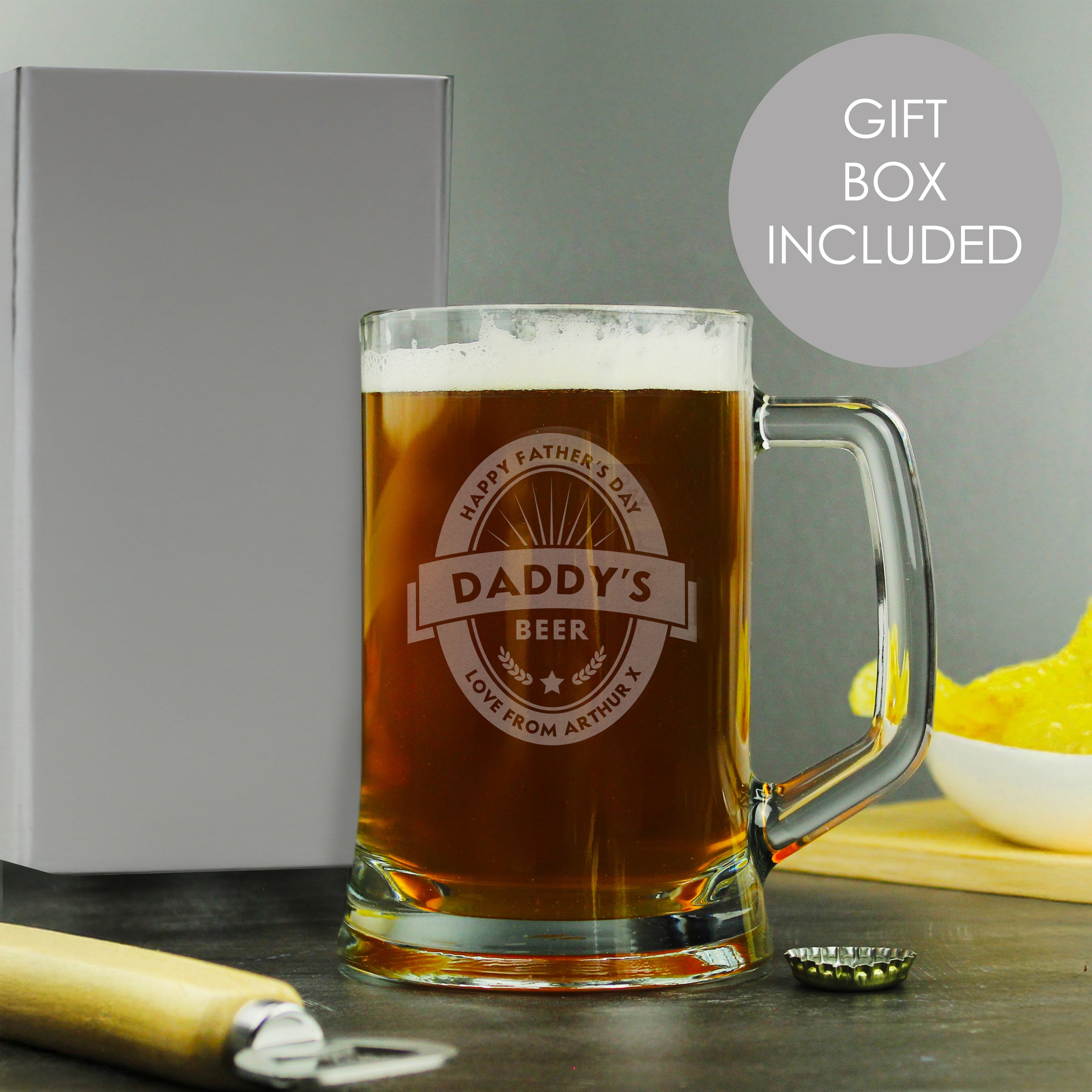 Glasses & Barware Personalised Beer Label Pint Stern Tankard