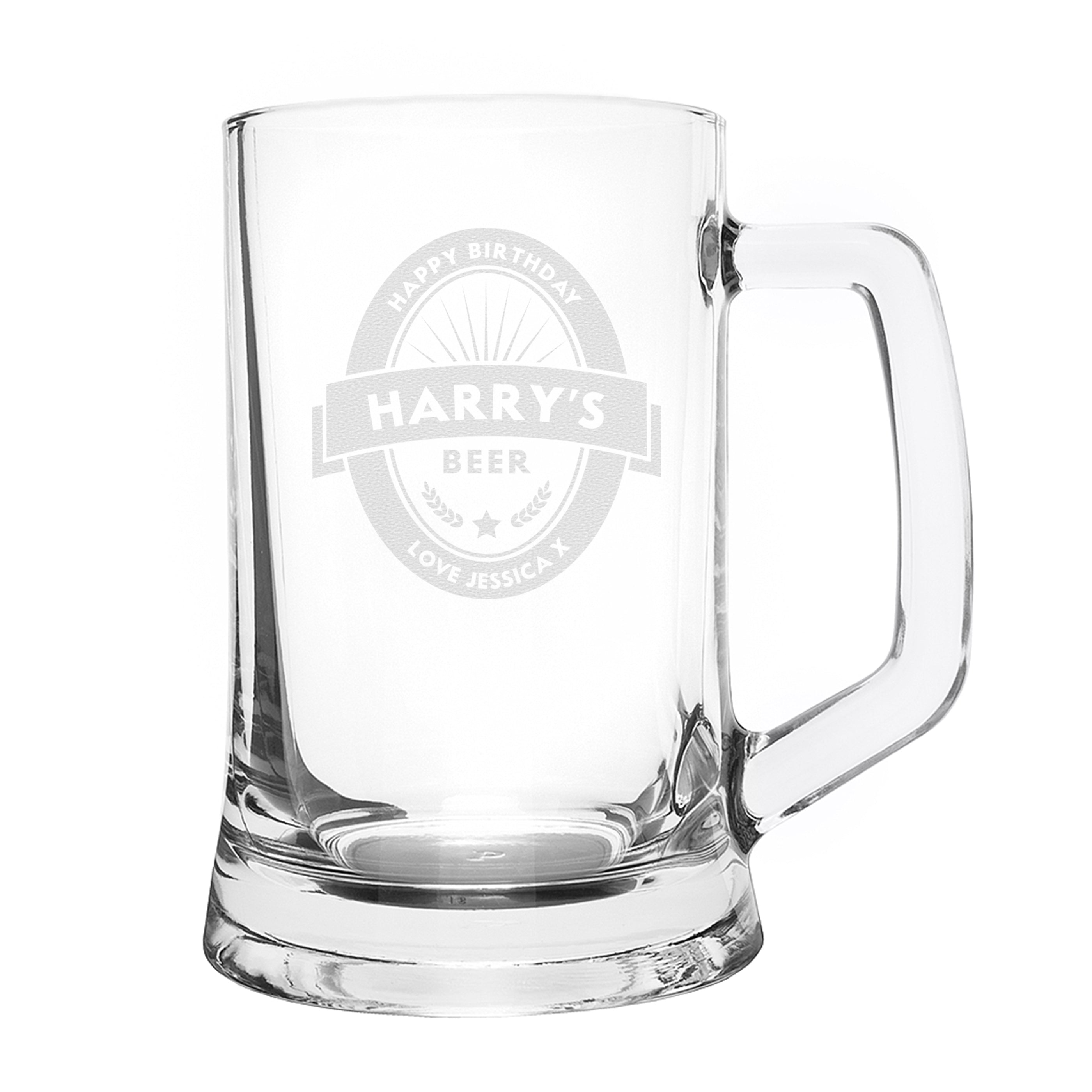 Glasses & Barware Personalised Beer Label Pint Stern Tankard