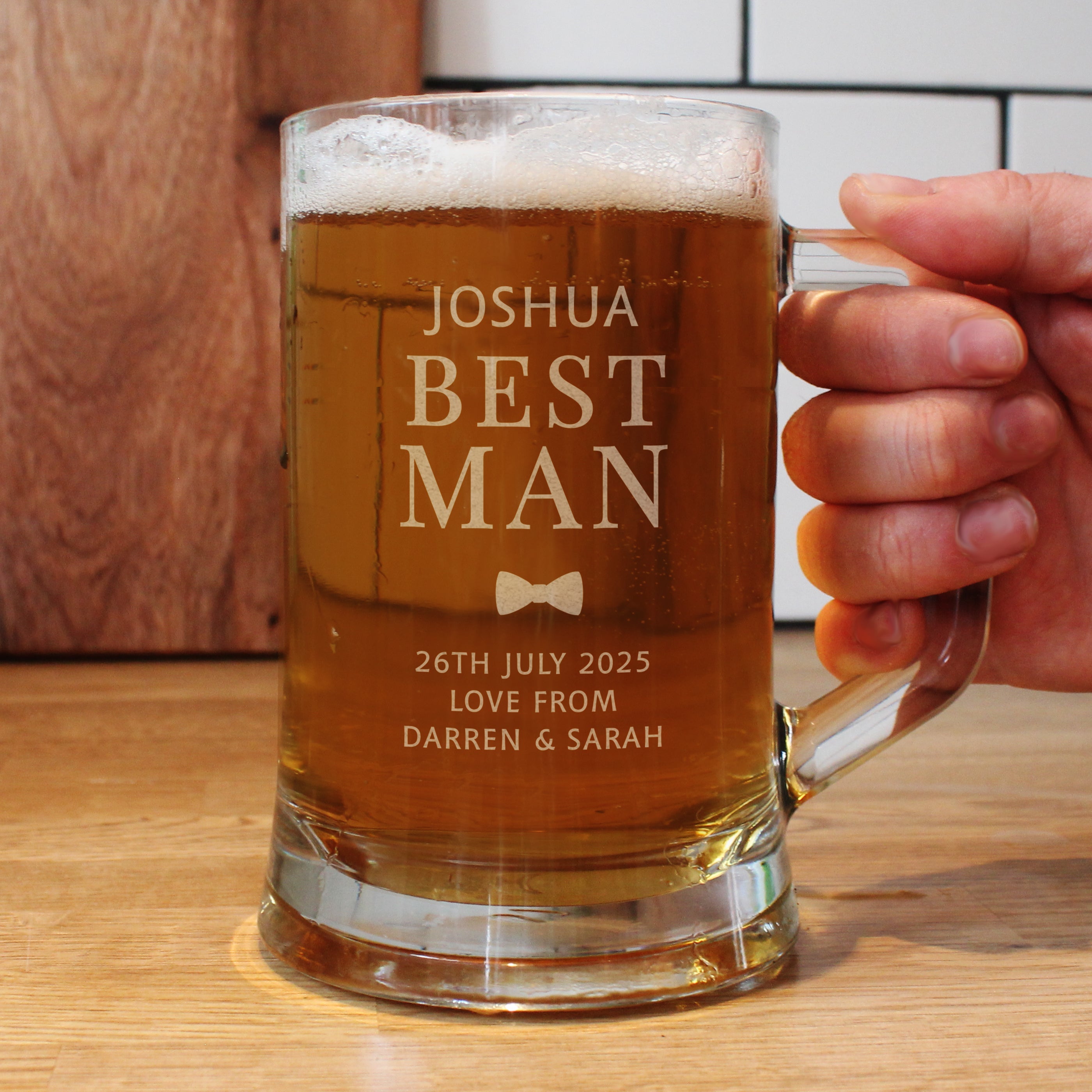 Glasses & Barware Personalised Best Man Pint Stern Tankard
