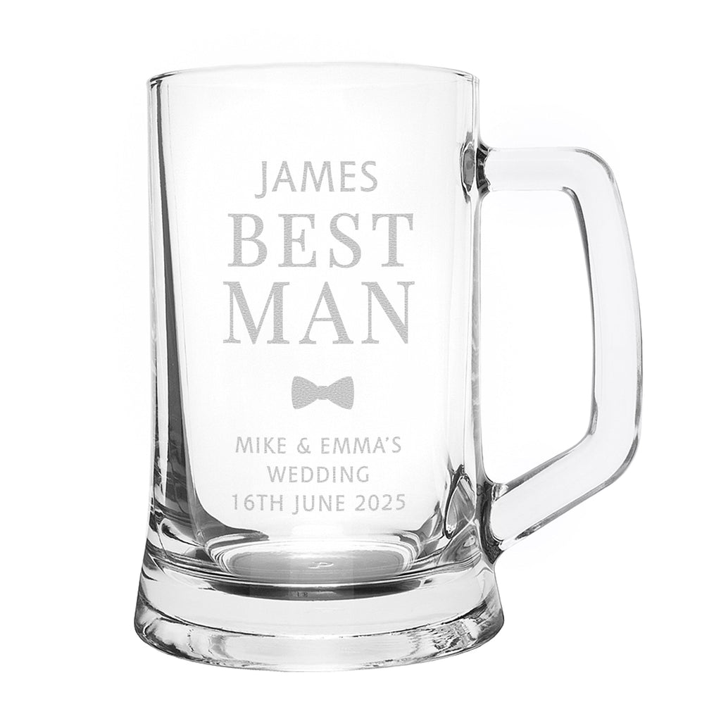 Glasses & Barware Personalised Best Man Pint Stern Tankard