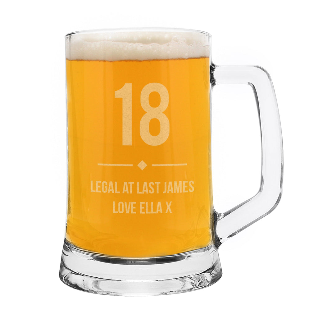 Glasses & Barware Personalised Big Age Glass Pint Stern Tankard