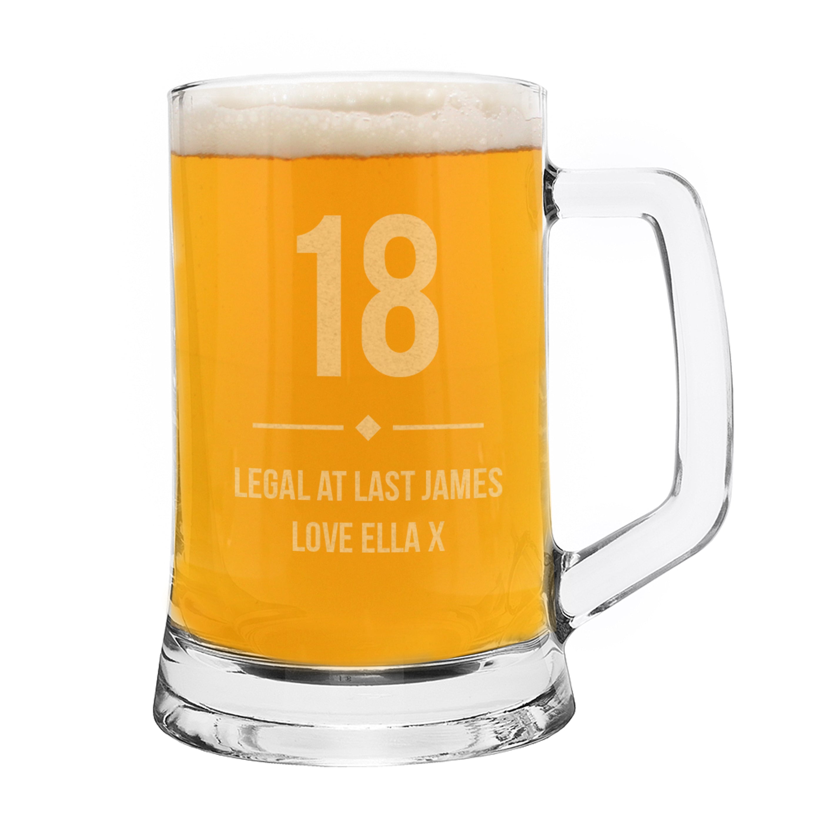 Glasses & Barware Personalised Big Age Glass Pint Stern Tankard