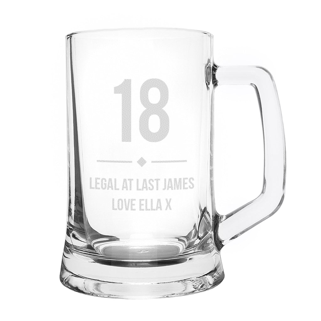 Glasses & Barware Personalised Big Age Glass Pint Stern Tankard
