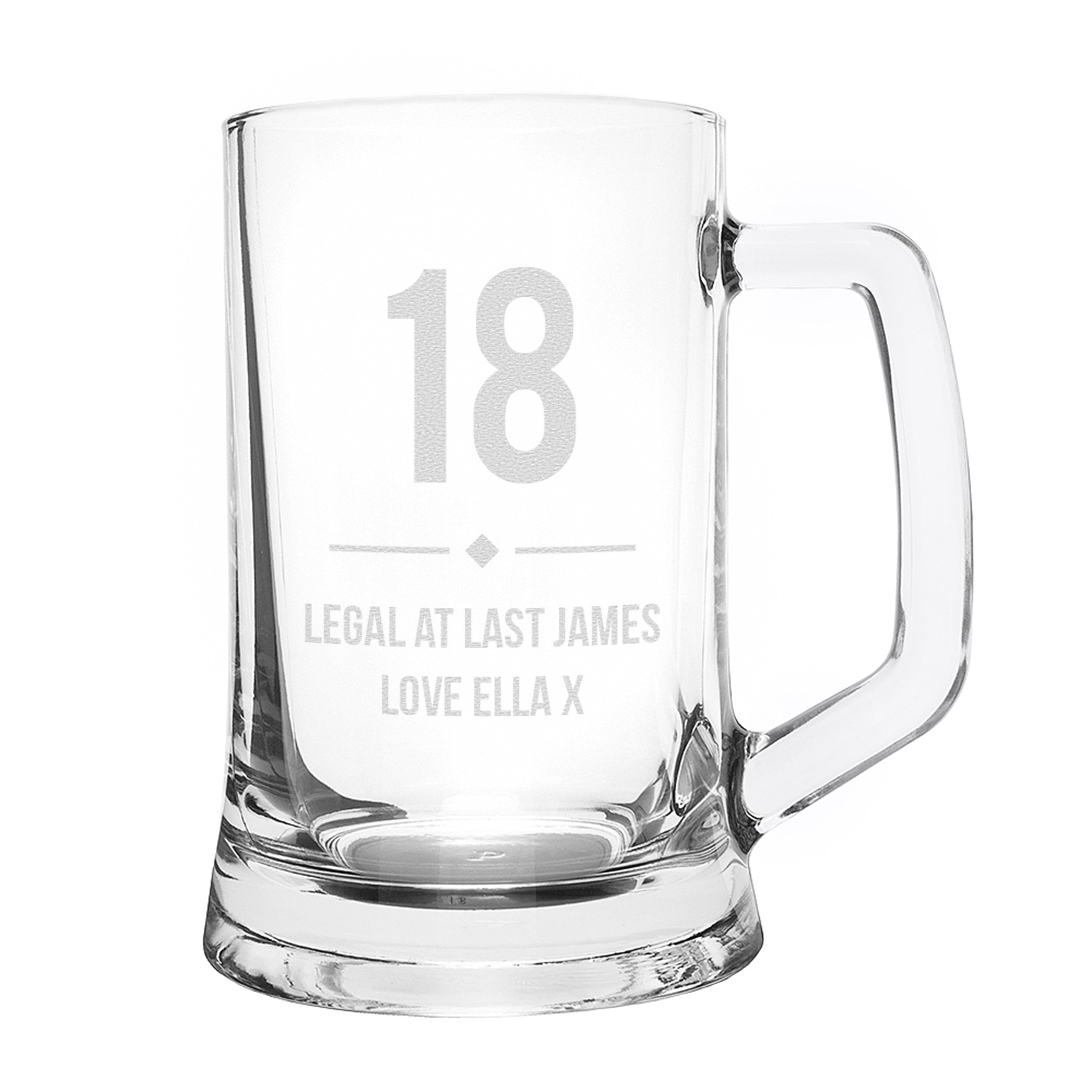 Glasses & Barware Personalised Big Age Glass Pint Stern Tankard