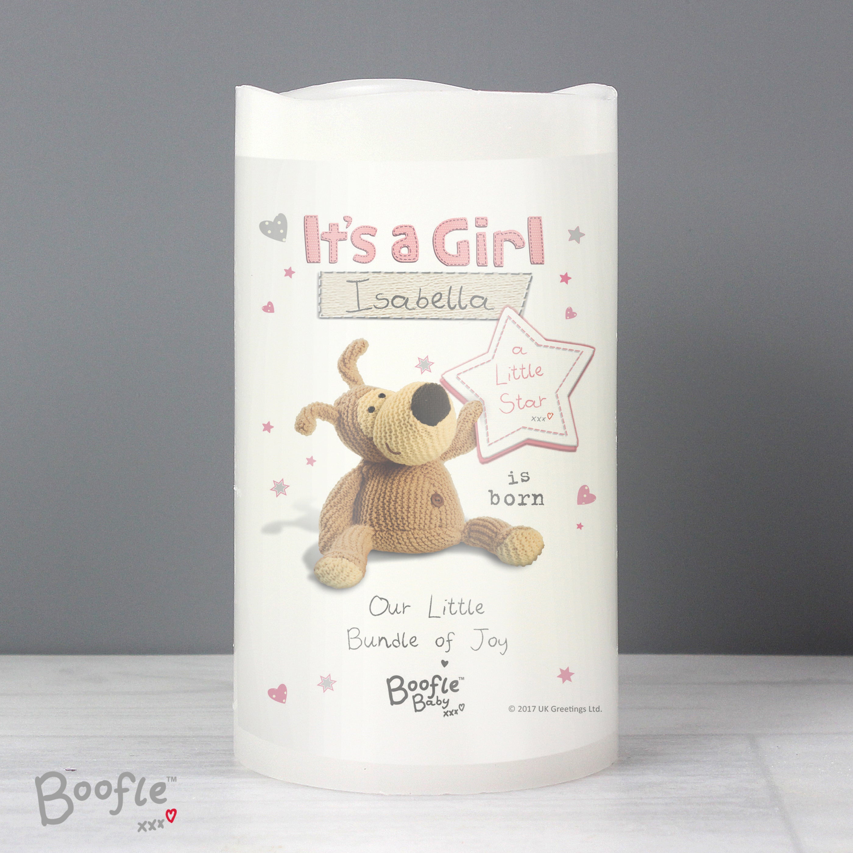 LED Lights, Candles & Decorations Personalised Boofle It's a Girl Nightlight LED Candle