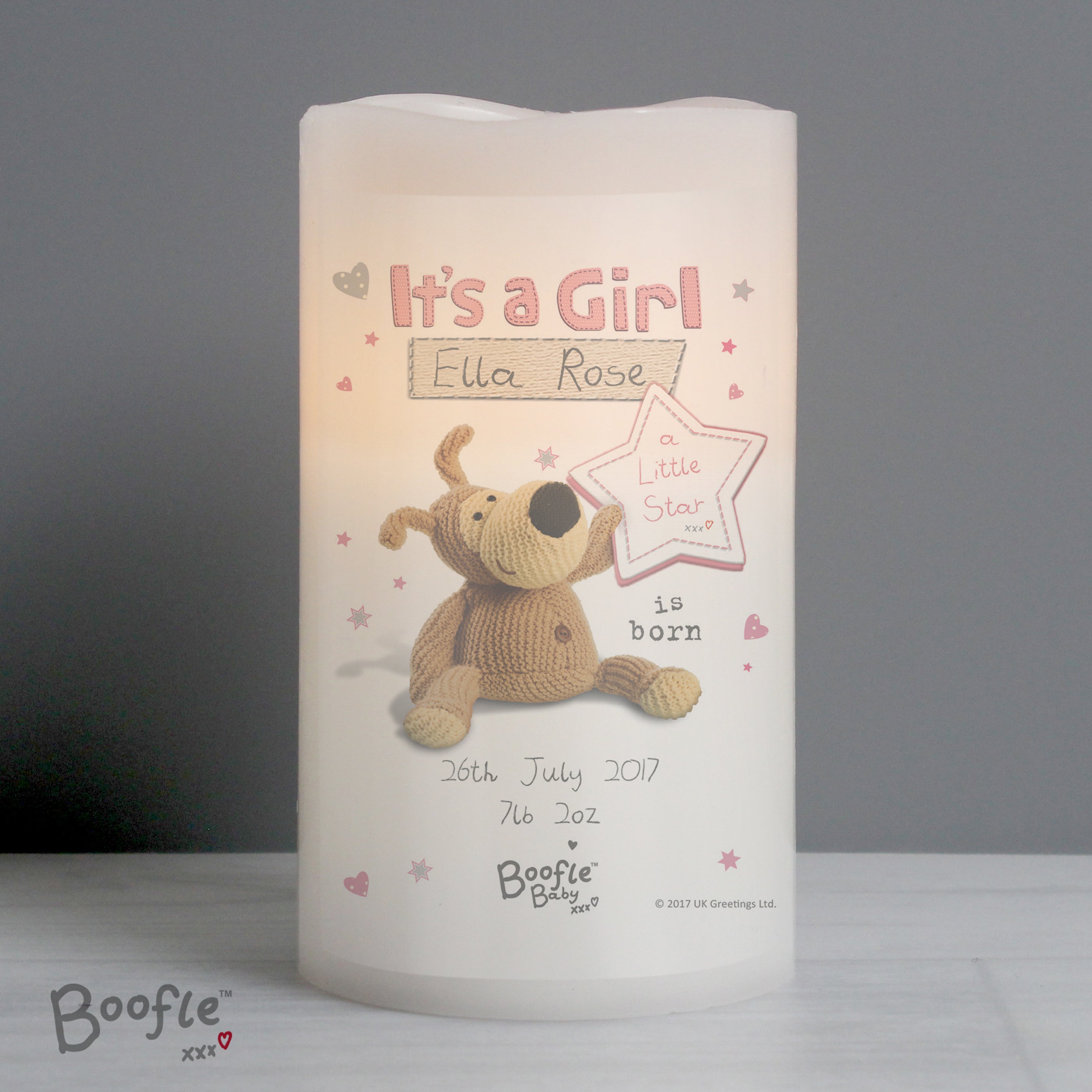LED Lights, Candles & Decorations Personalised Boofle It's a Girl Nightlight LED Candle