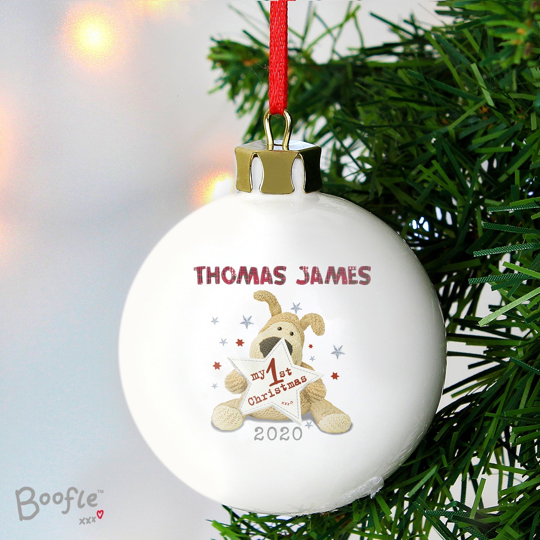 Christmas Decorations Personalised Boofle My 1st Christmas Bauble