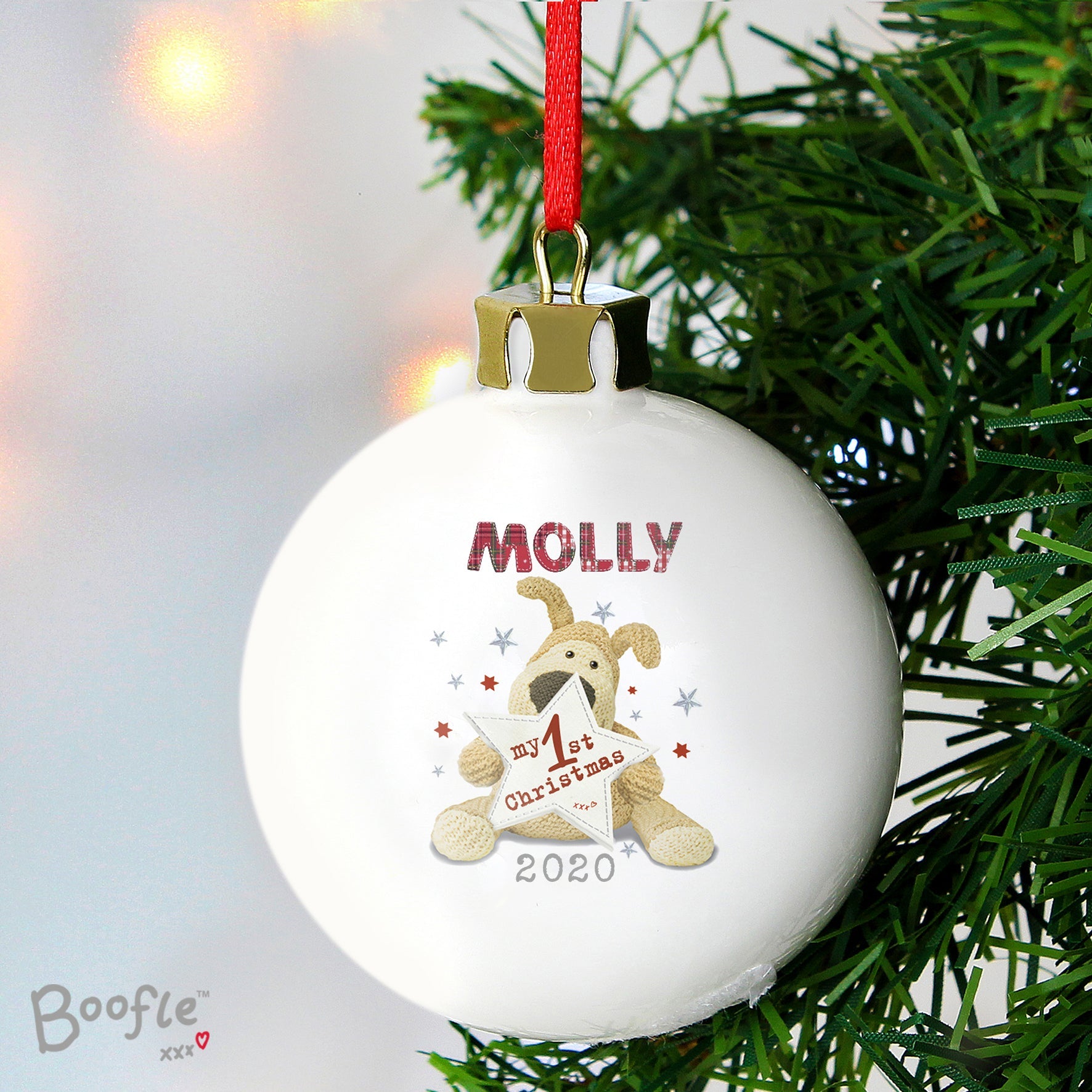 Christmas Decorations Personalised Boofle My 1st Christmas Bauble