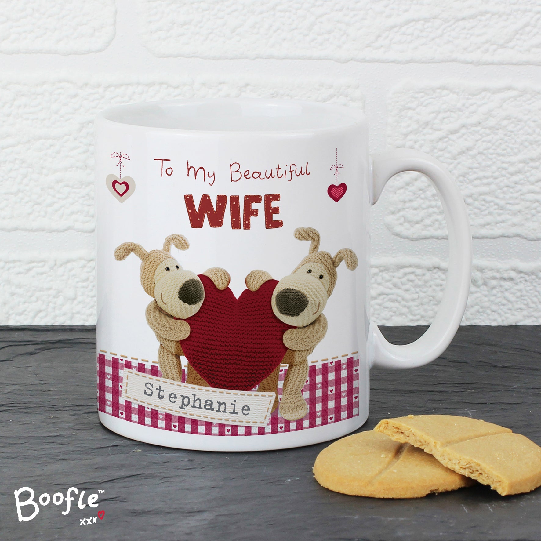 Mugs Personalised Boofle Shared Heart Mug