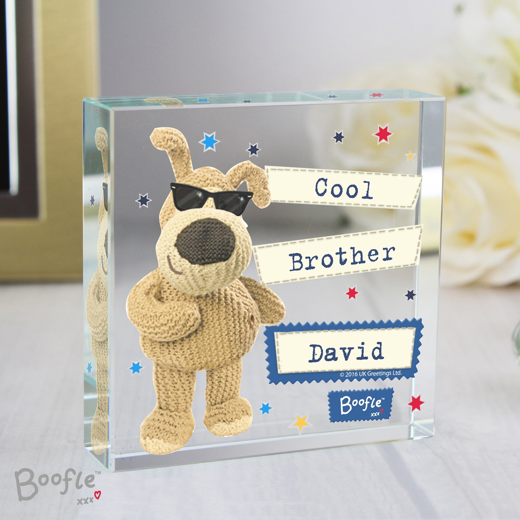 Ornaments Personalised Boofle Stars Crystal Token