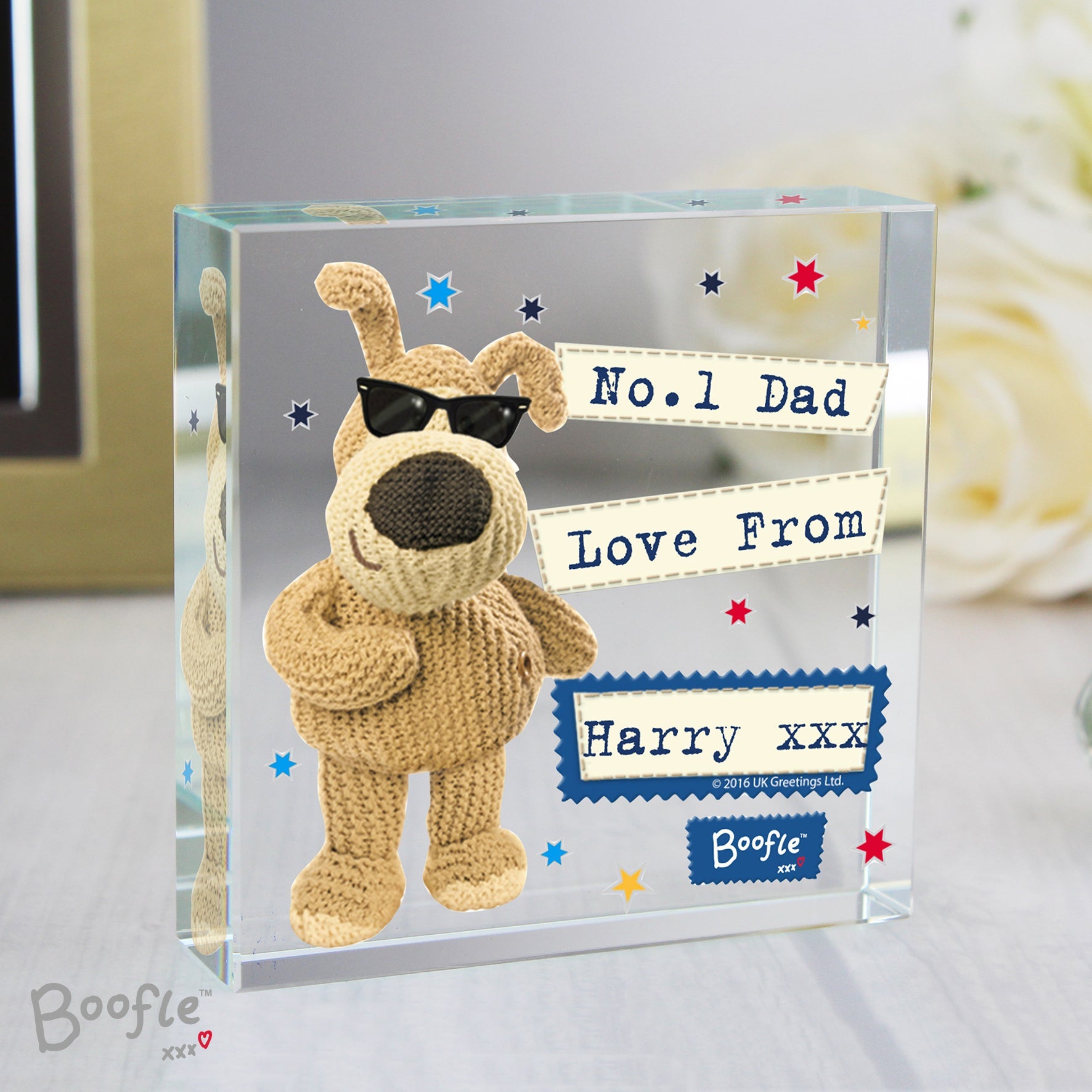 Ornaments Personalised Boofle Stars Crystal Token
