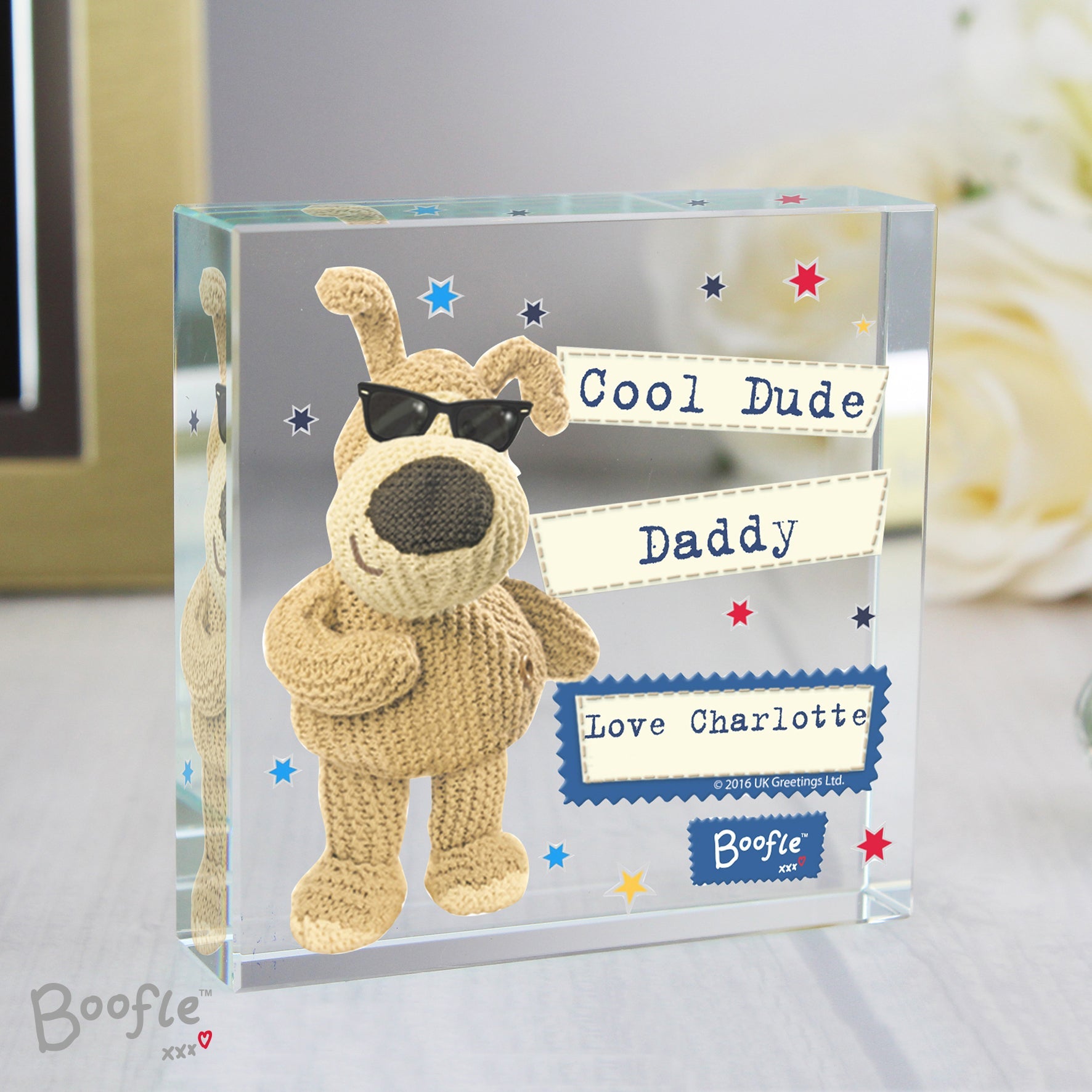 Ornaments Personalised Boofle Stars Crystal Token