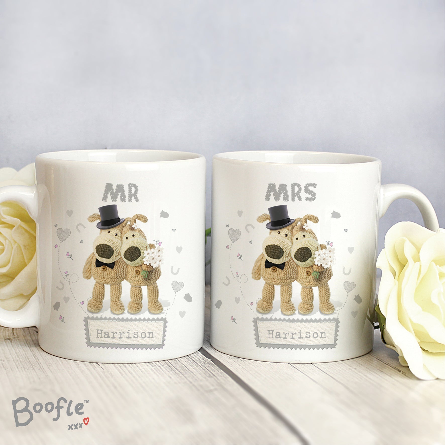 Mugs Personalised Boofle Wedding Couple Mug Set