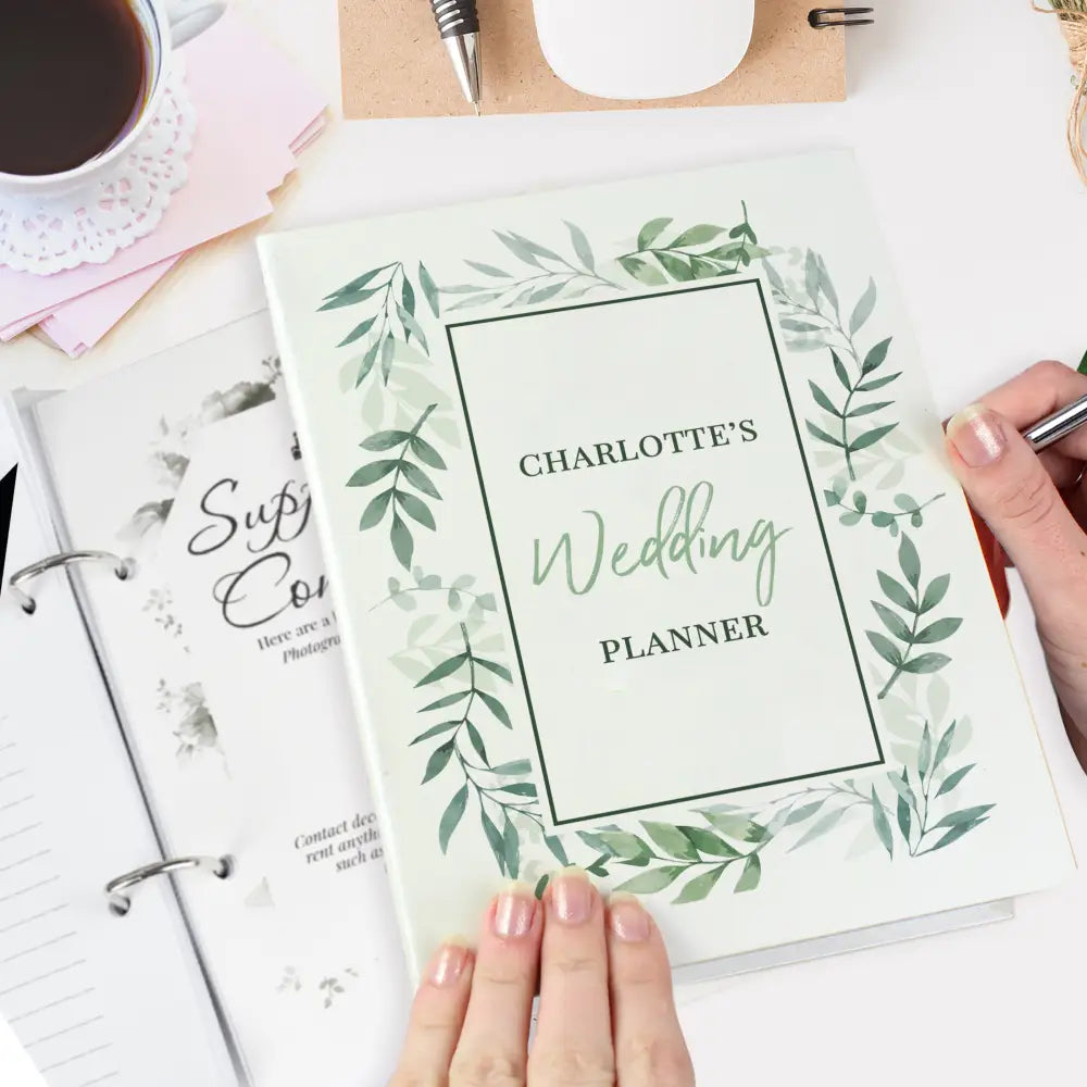 Stationery & Pens Personalised Botanical Border Wedding Planner