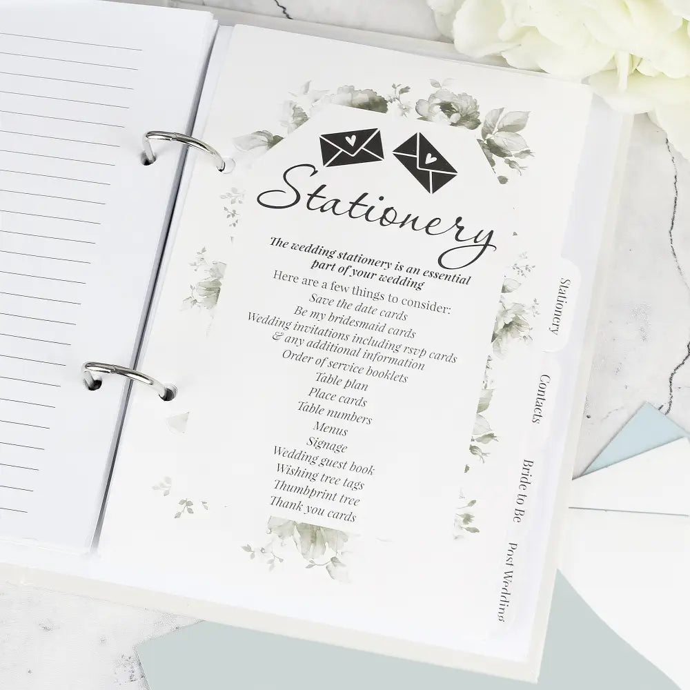 Stationery & Pens Personalised Botanical Border Wedding Planner