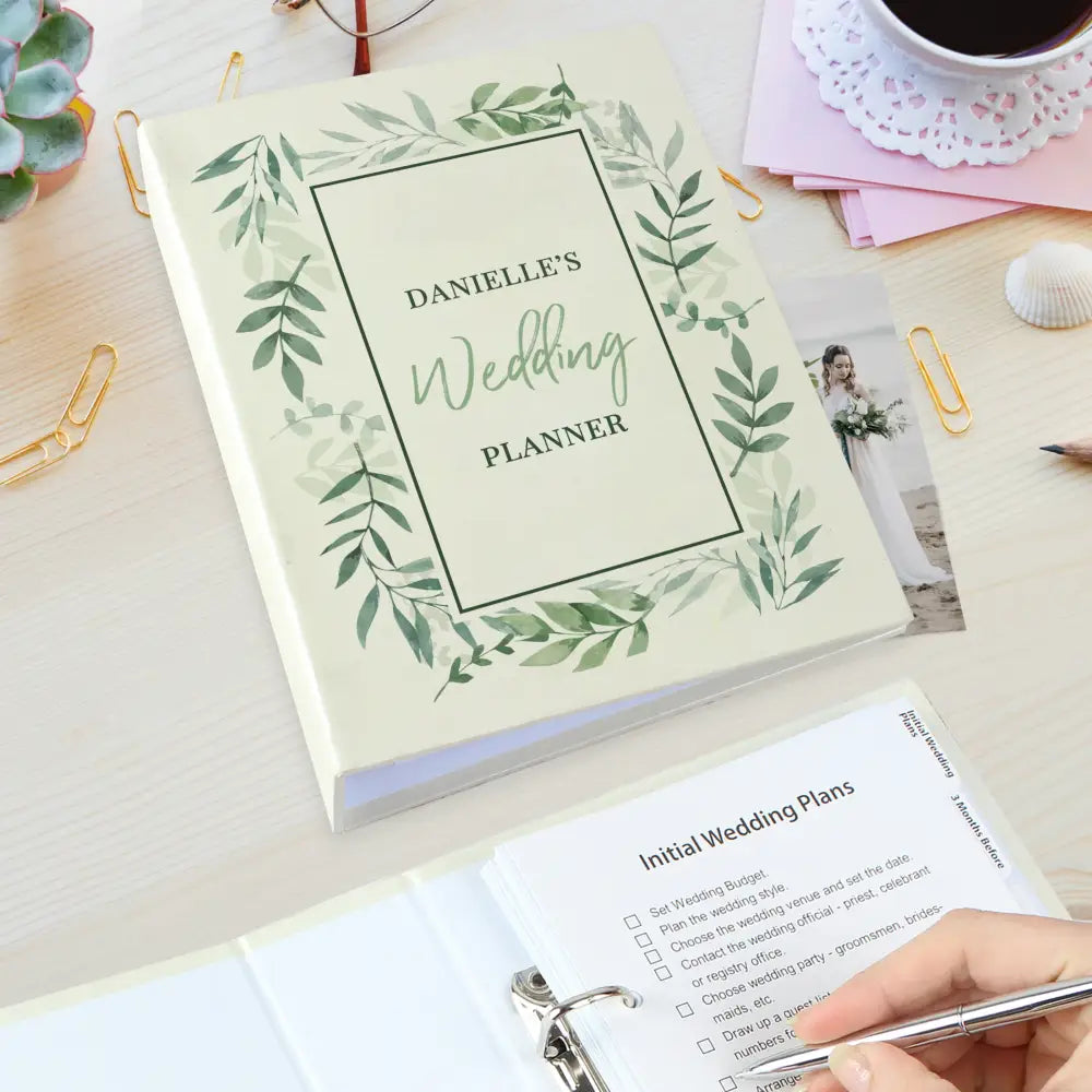 Stationery & Pens Personalised Botanical Border Wedding Planner