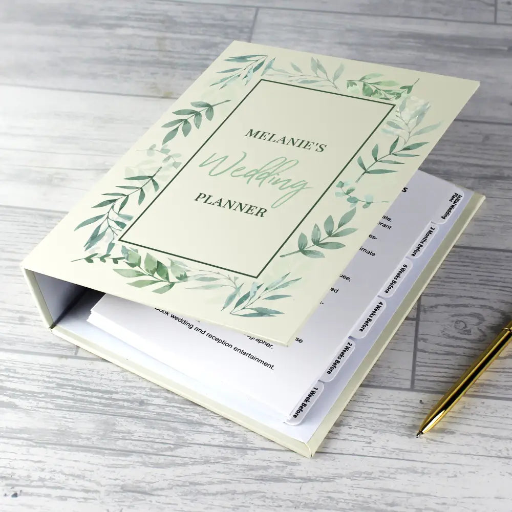 Stationery & Pens Personalised Botanical Border Wedding Planner
