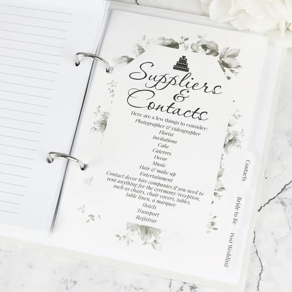 Stationery & Pens Personalised Botanical Border Wedding Planner