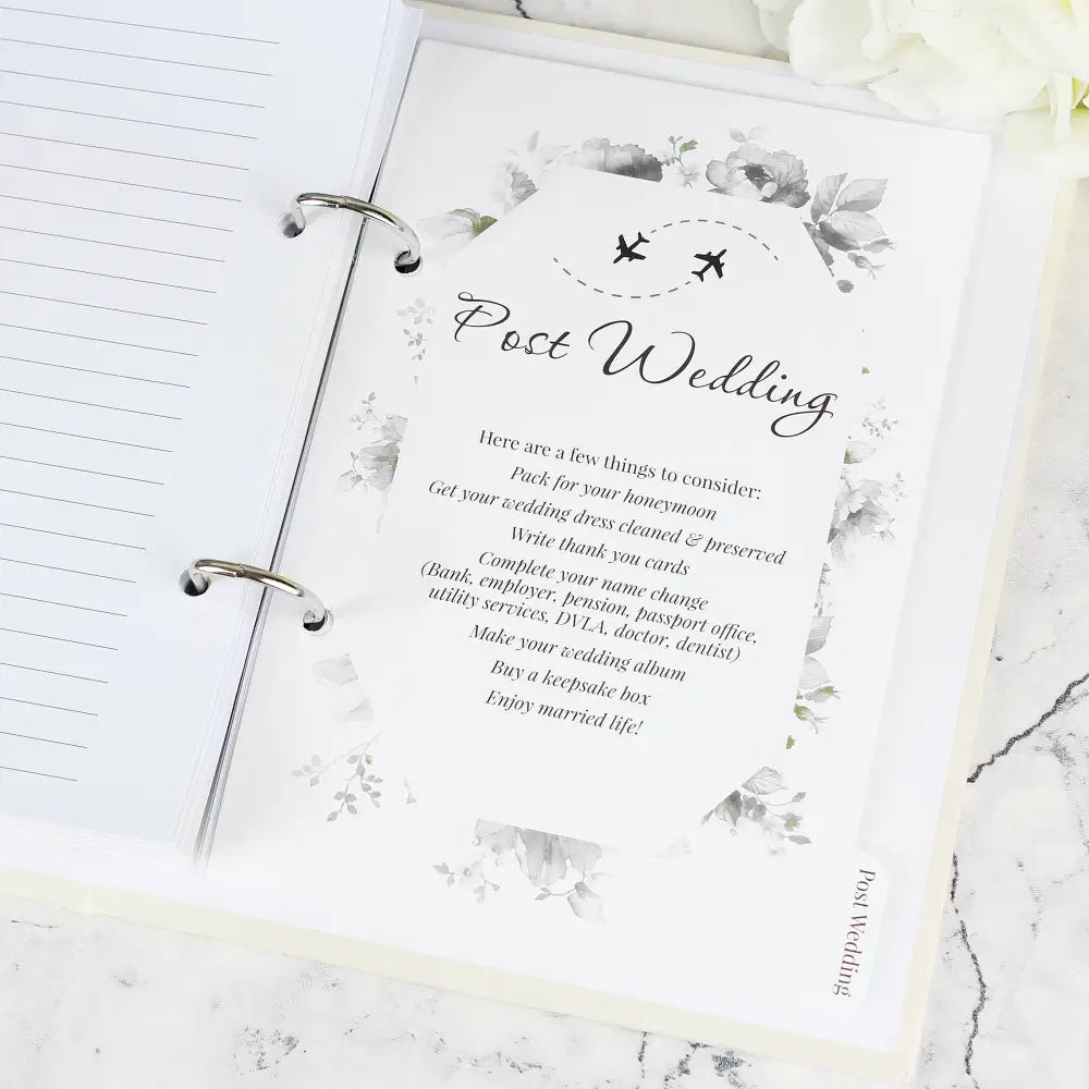 Stationery & Pens Personalised Botanical Border Wedding Planner