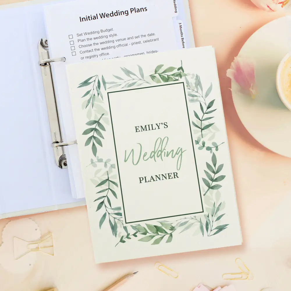 Stationery & Pens Personalised Botanical Border Wedding Planner